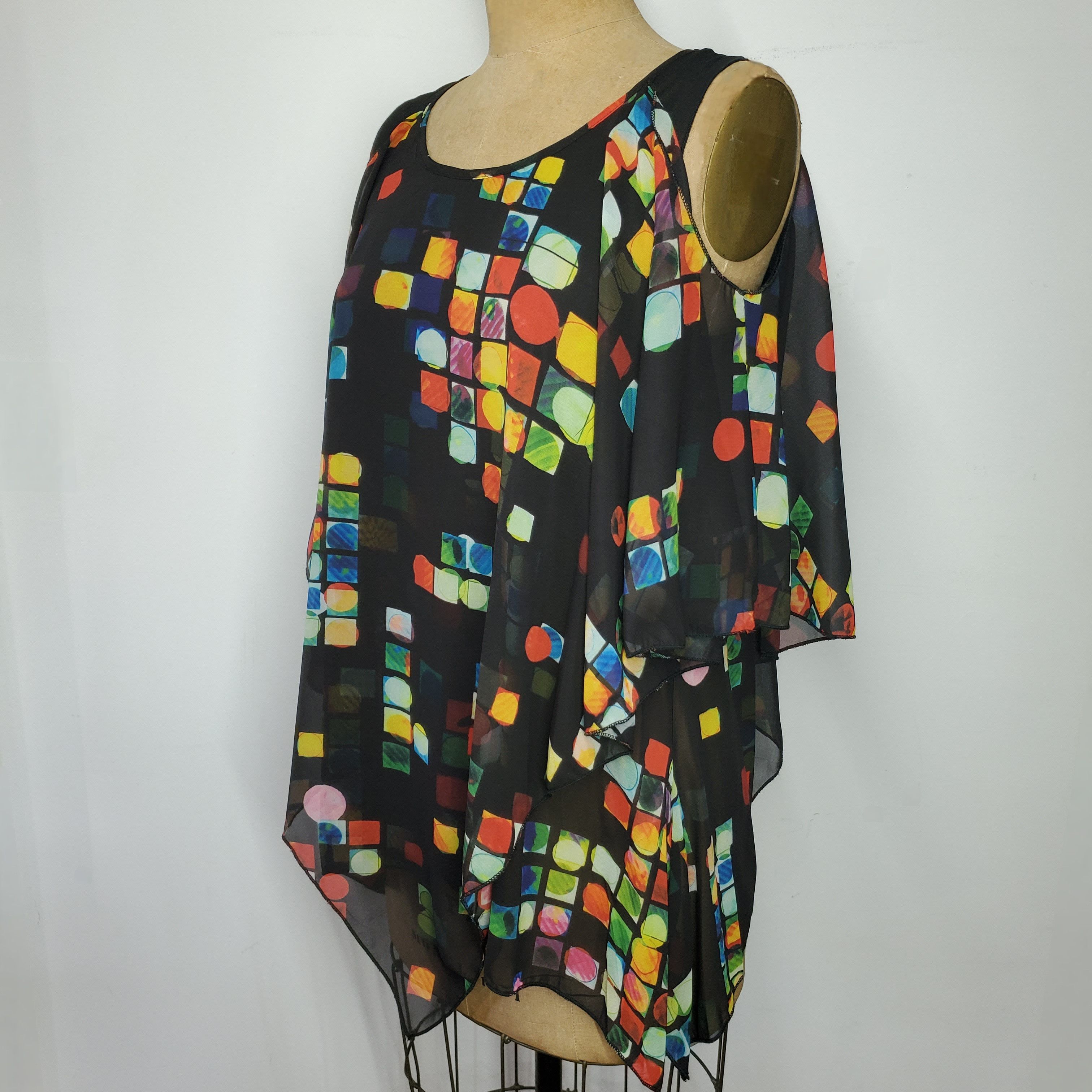 Other Fleur de Lis Size M Blouse Cold Shoulder Sleeveless Chiffon Size M / US 6-8 / IT 42-44 - 2 Thumbnail