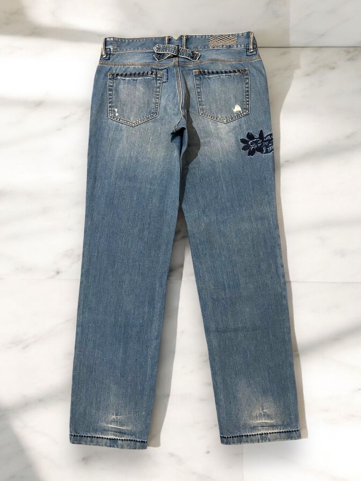 Eddie Bauer Eddie Bauer Boyfriend Patchwork Distressed Floral Jeans Size US 34 / EU 50 - 10 Thumbnail