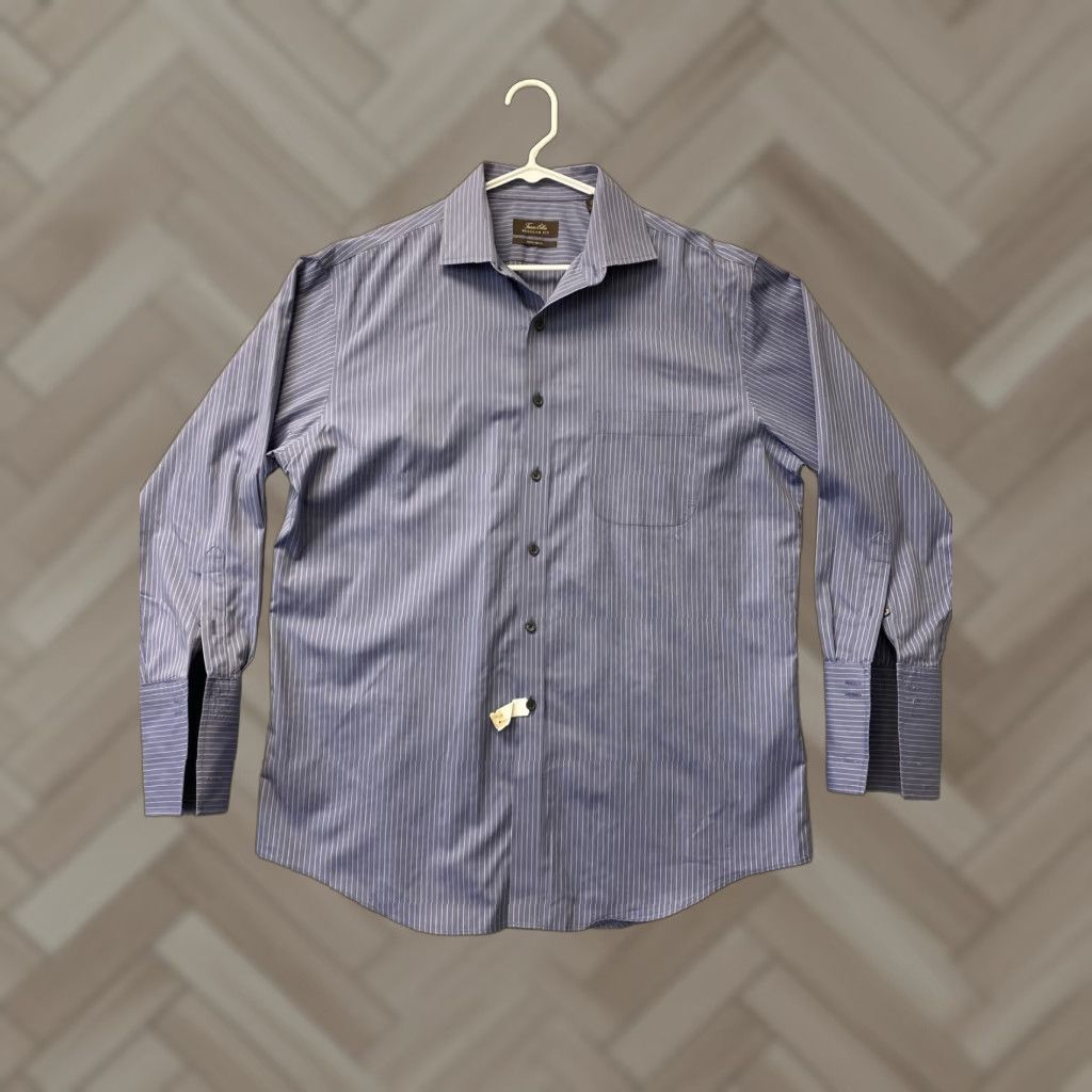 Tasso Elba Tasso Elba Men’s Large 16-16 1/2 Long Sleeve Shirt Gray Stripes 112-63 Button-Up Classic Preppy All Seasons Size US L / EU 52-54 / 3 - 1 Thumbnail