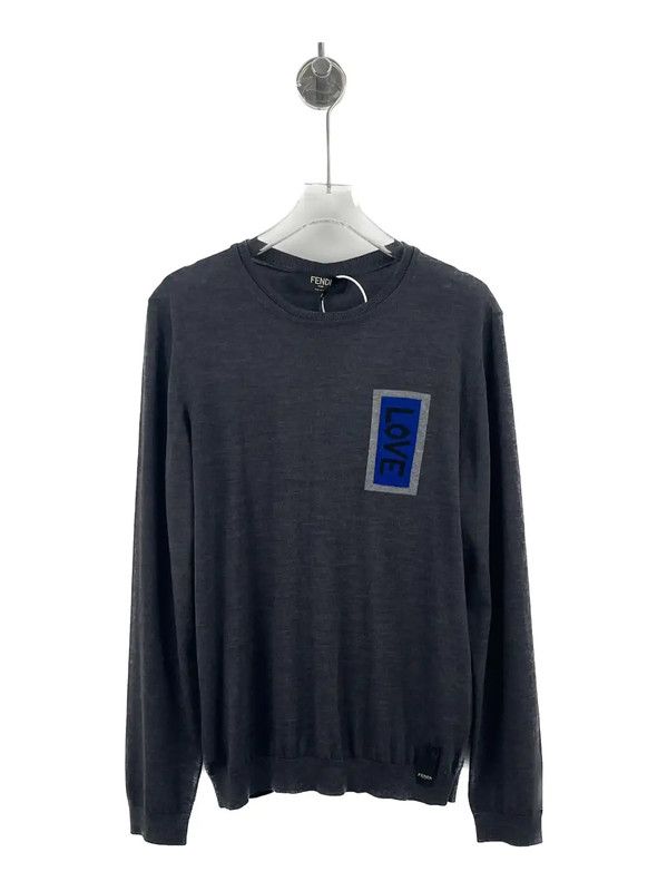 Fendi Fendi Gray Wool Men's Knit Sweater 0089 Size US M / EU 48-50 / 2 - 1 Thumbnail