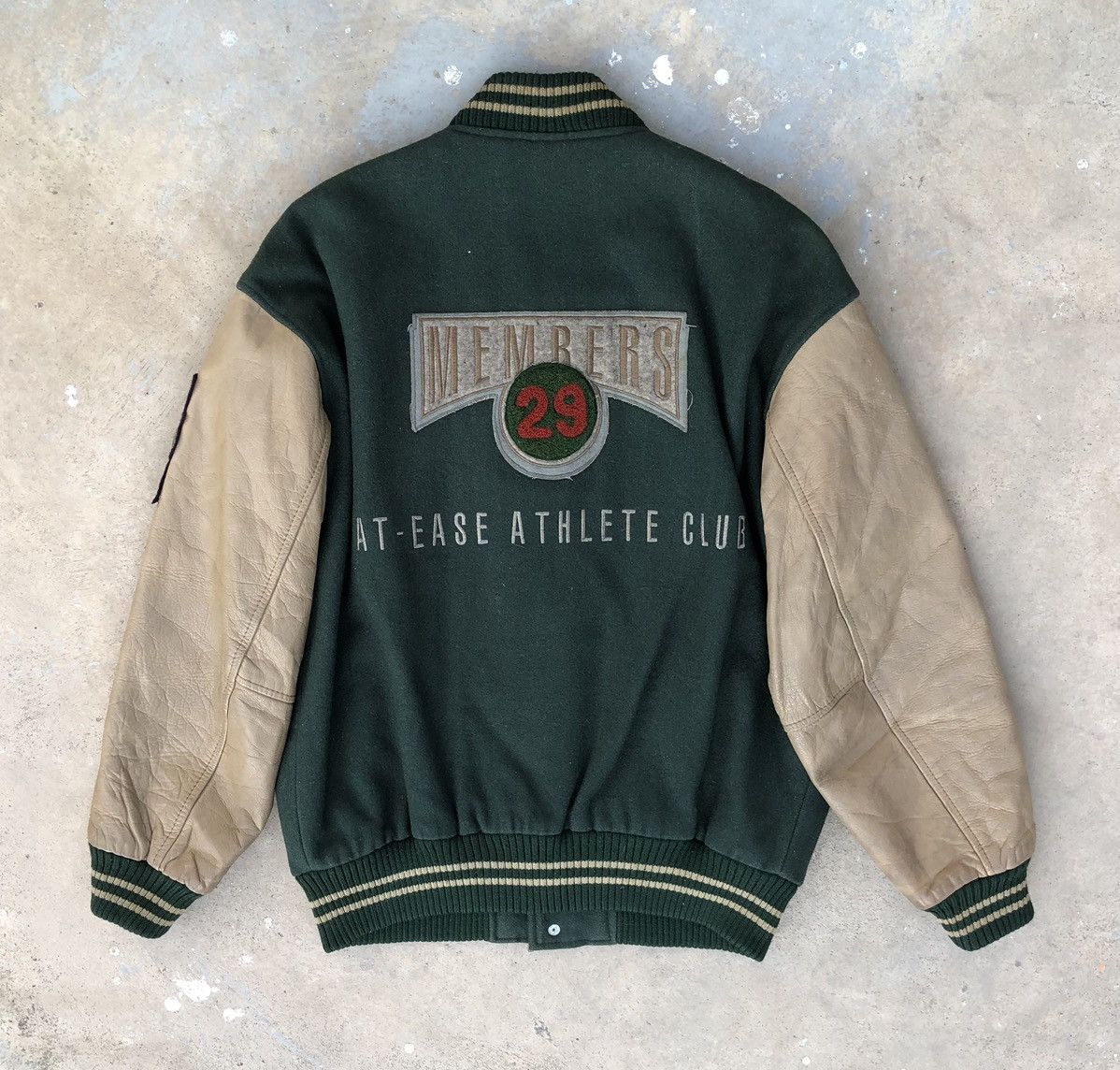 Japanese Brand Vintage at-ease Letterman Wool Leather Varsity Bomber Jacket Size US M / EU 48-50 / 2 - 10 Thumbnail