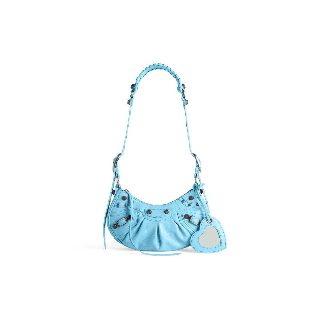 Balenciaga le cagole xs shoulder bag in light blue arena lambskin leather with antique silver-tone hardware Size ONE SIZE - 1 Thumbnail