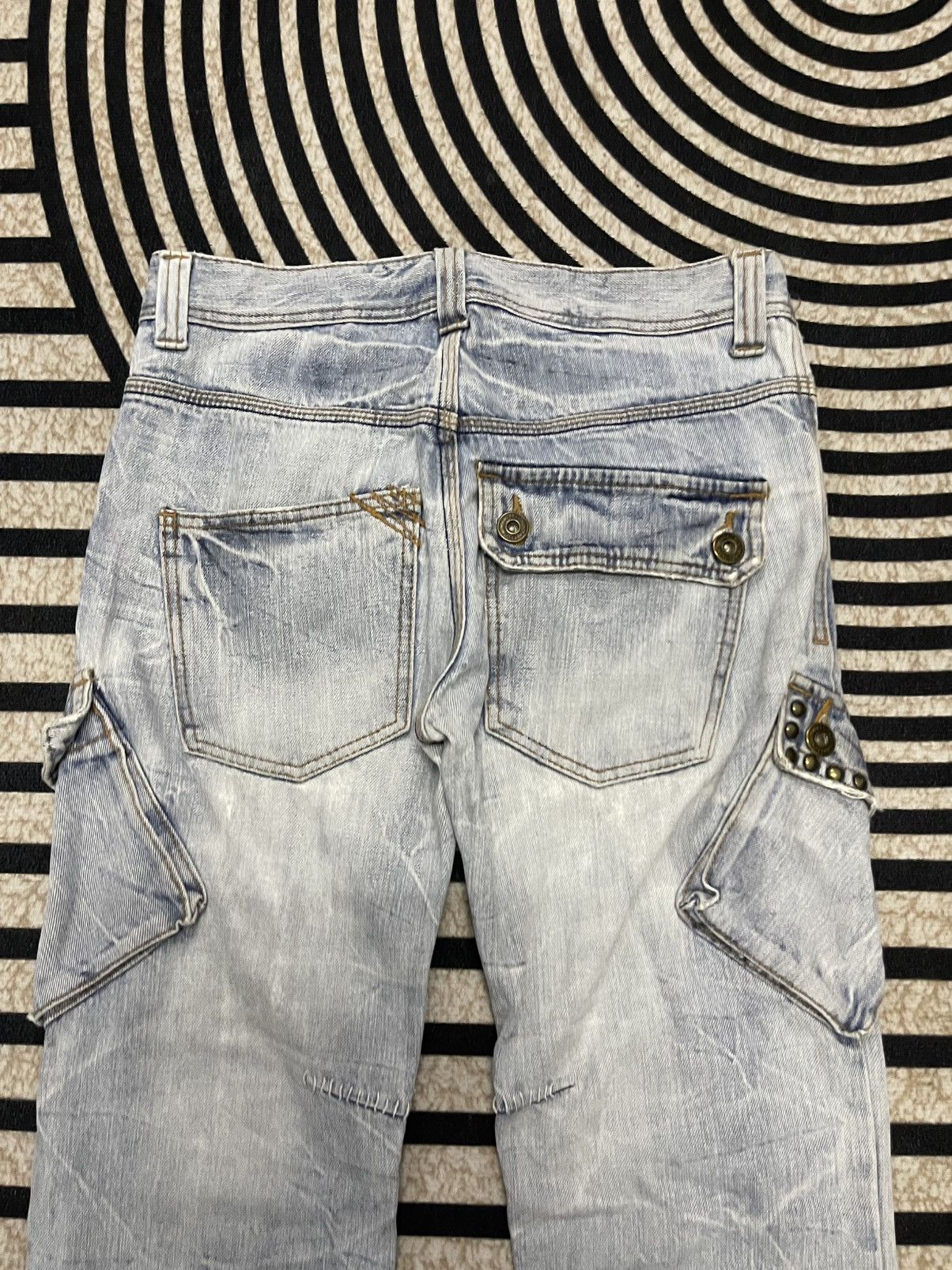 Beauty Beast 2000s TWENTY WORKS STUDDED SIDE POCKET JEANS RARE Size US 31 - 15 Thumbnail