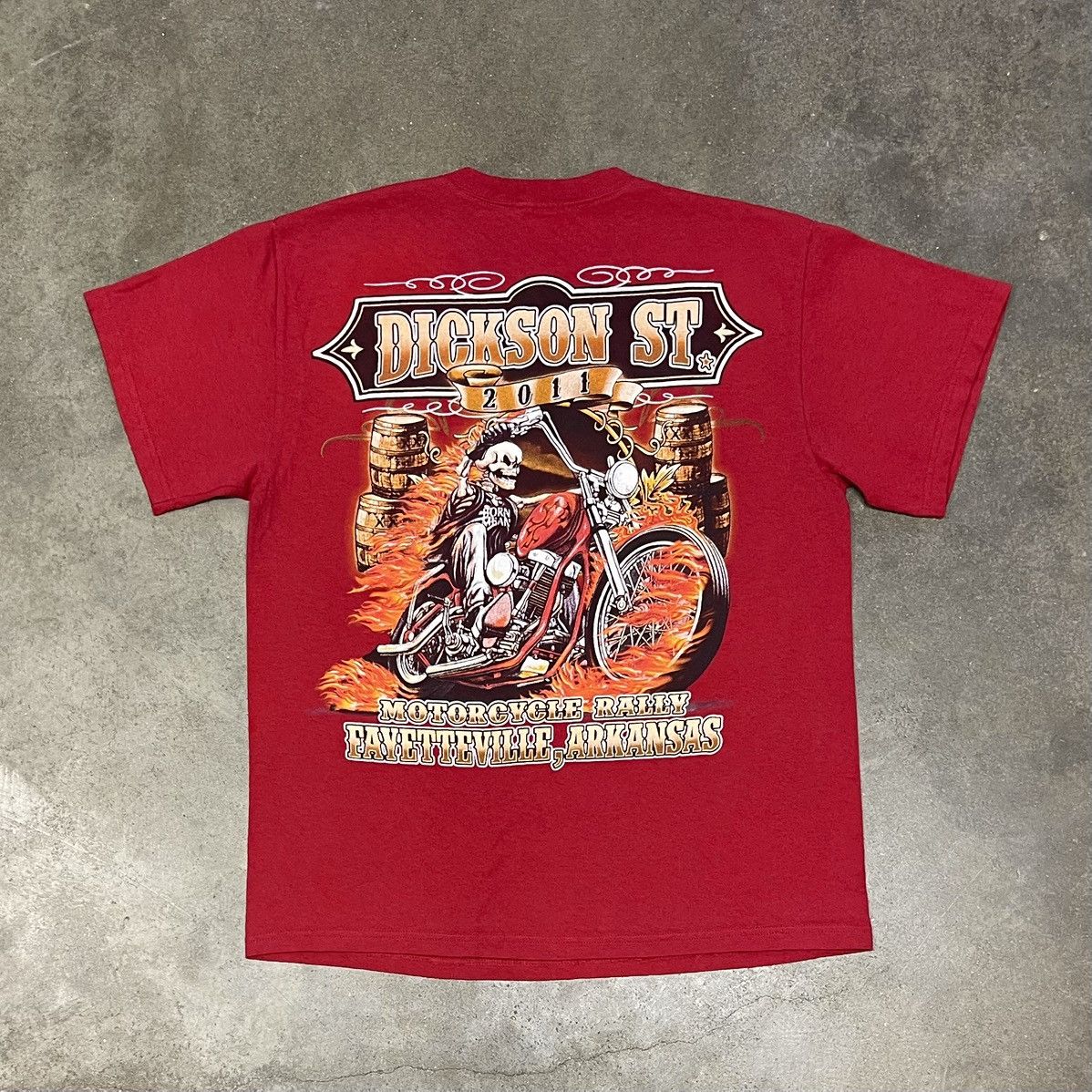 Vintage 2011 Sturgis Motorcycle Rally Dickson St Biker Graphic Tee Size US L / EU 52-54 / 3 - 3 Thumbnail