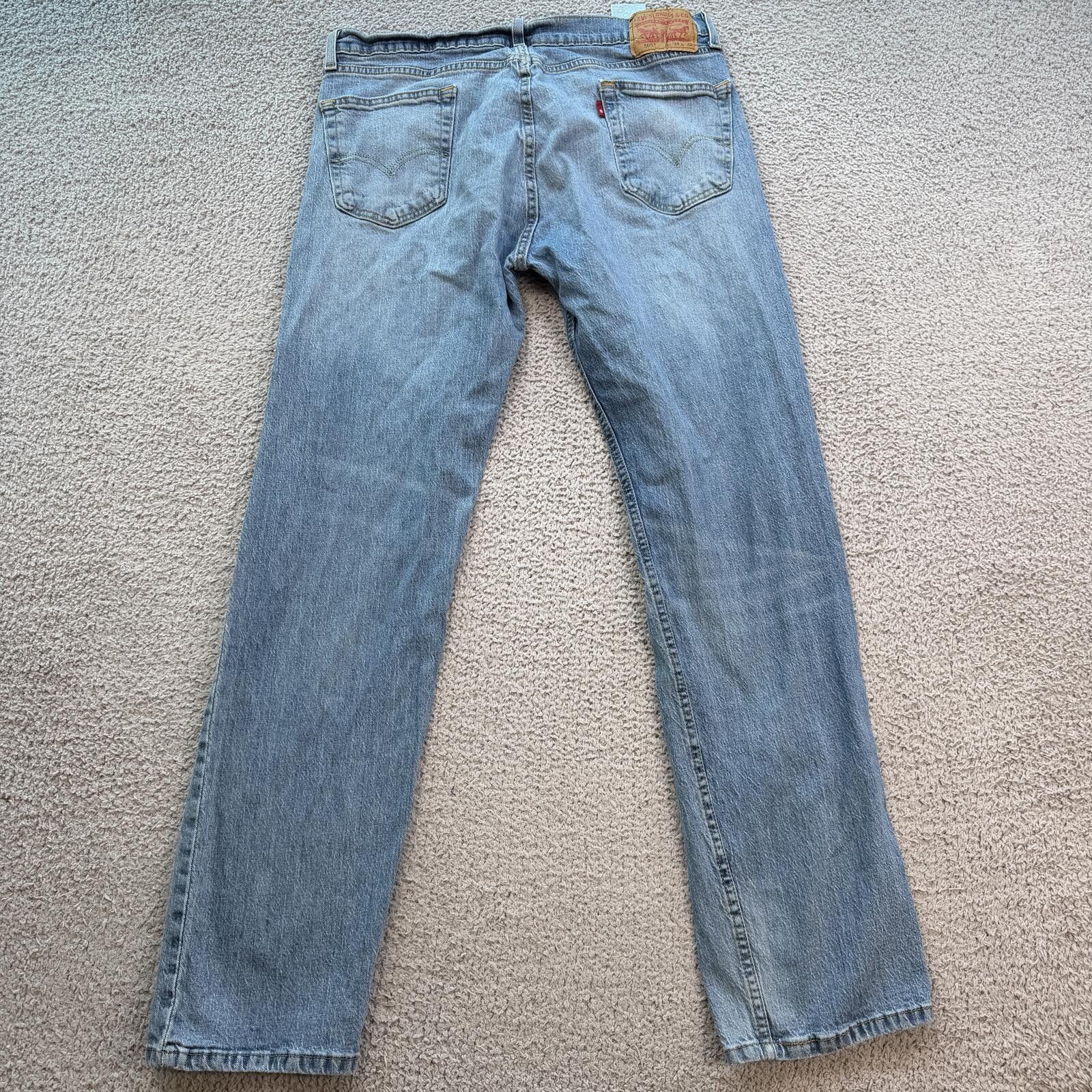Levi's Levis 505 Regular Fit Light Wash Straight Jeans Mens 34x32 Size US 34 / EU 50 - 2 Thumbnail