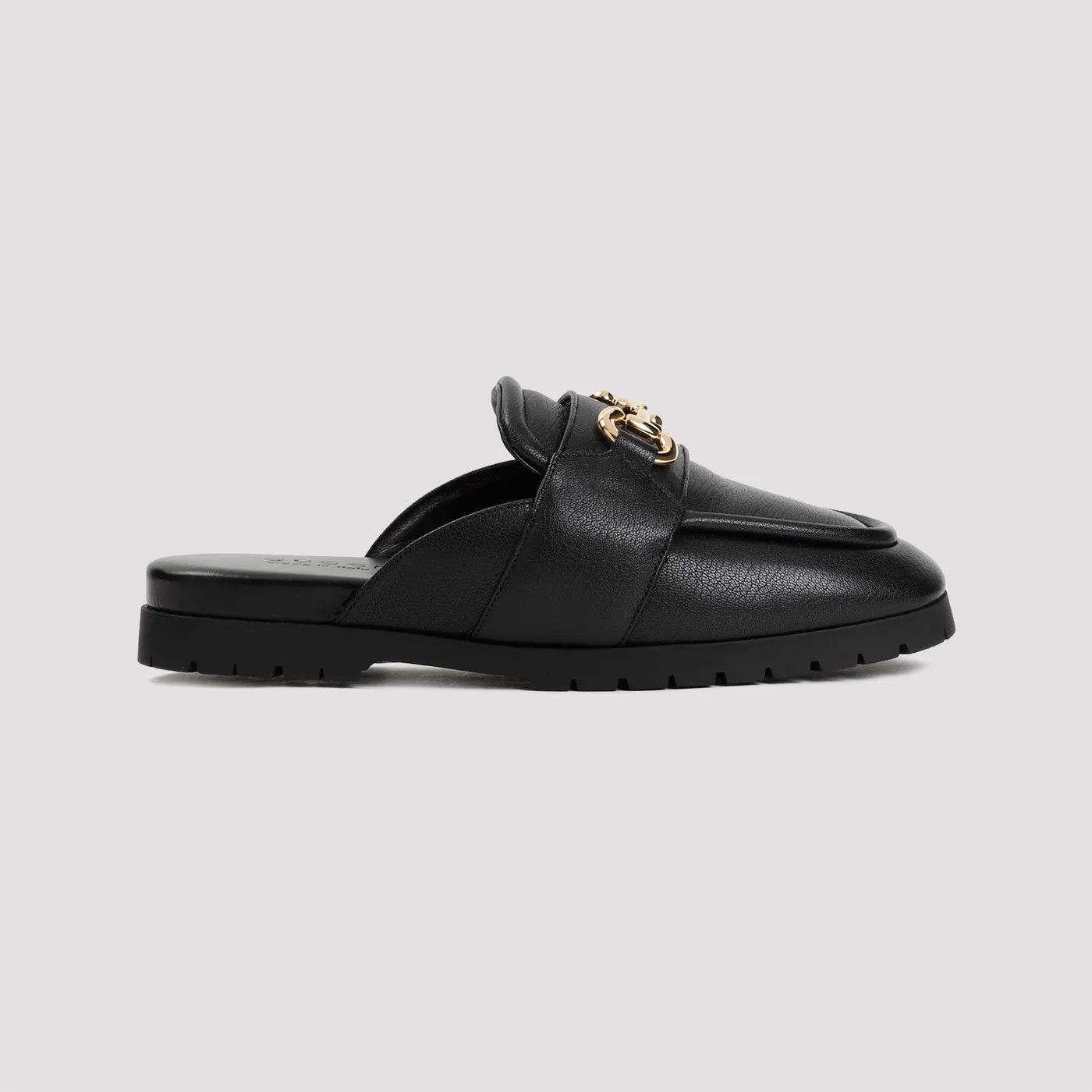 o1mt1gz0225 Mule With Horsebit in Black