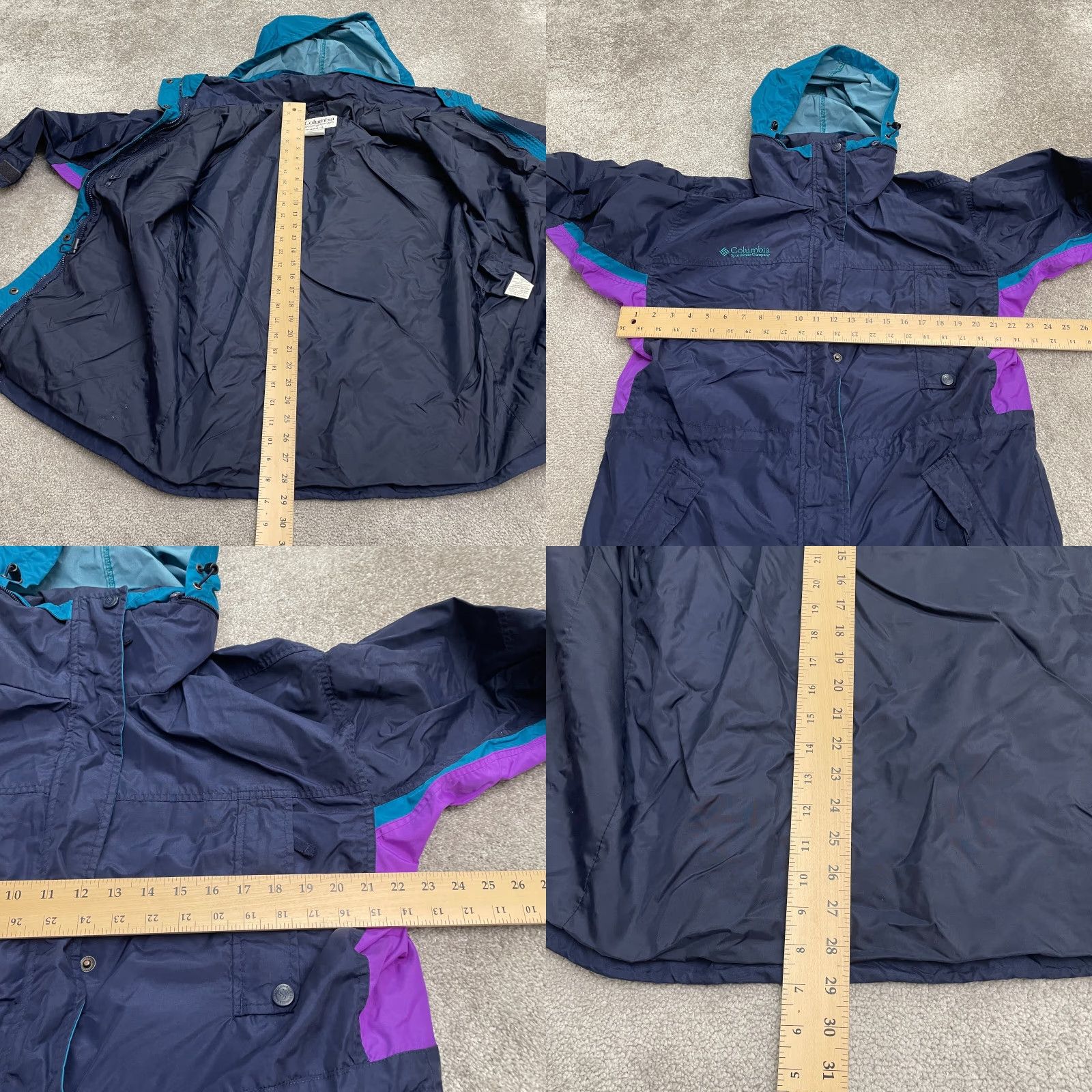 Vintage VINTAGE Columbia Long's Peak Windbreaker Jacket Womens M Blue 90s Outdoor Ski Travel Hooded Pockets Breathable Size M / US 6-8 / IT 42-44 - 9 Thumbnail