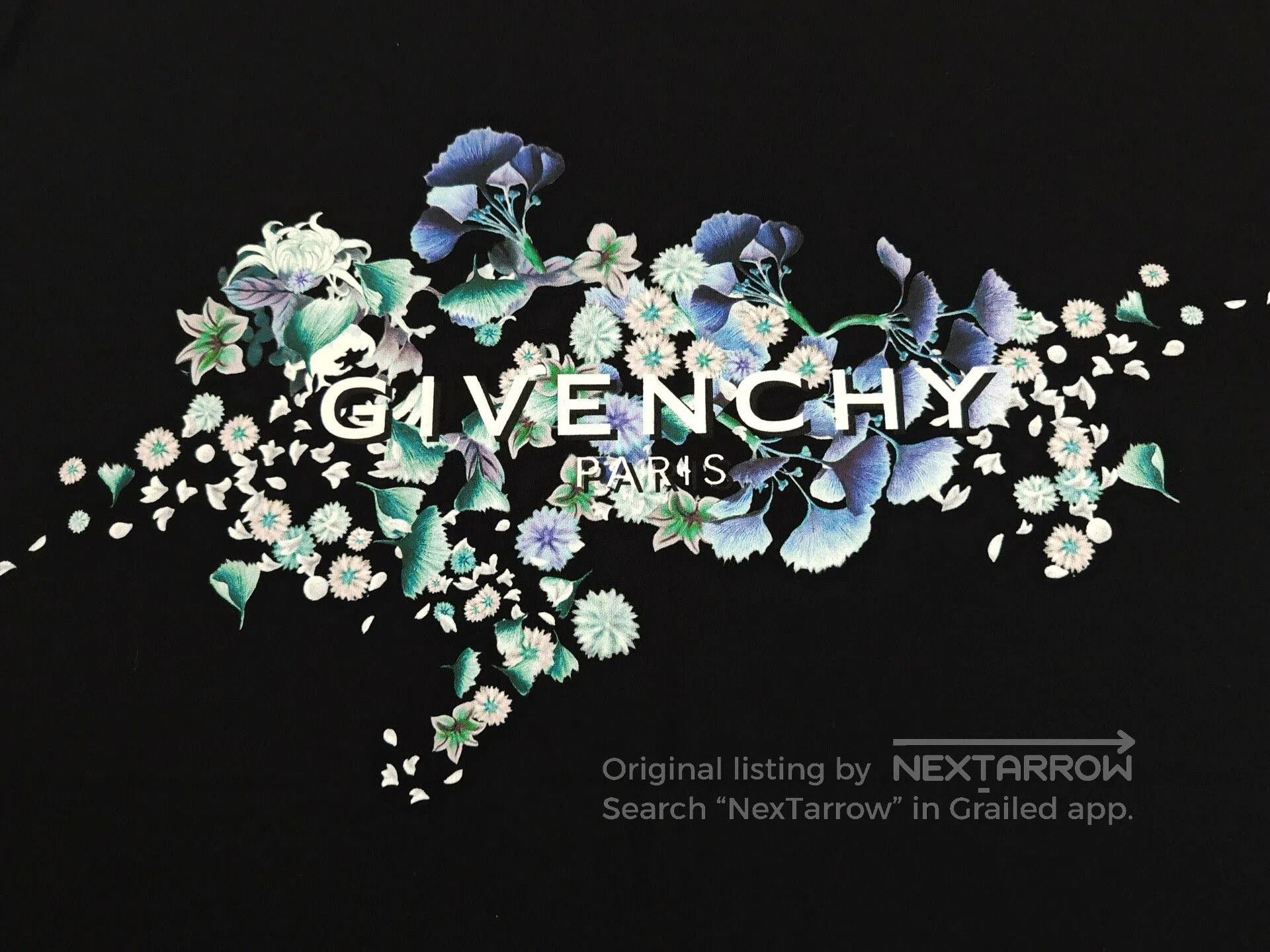 Givenchy Givenchy Men's Flower Letter Print T-Shirt. Size US L / EU 52-54 / 3 - 6 Thumbnail