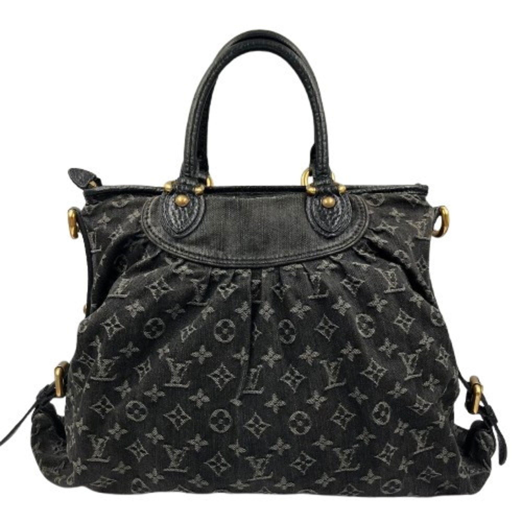Louis Vuitton M95352 Monogram Denim Shoulder Bag Neo Cabii Gm in Black, Women's