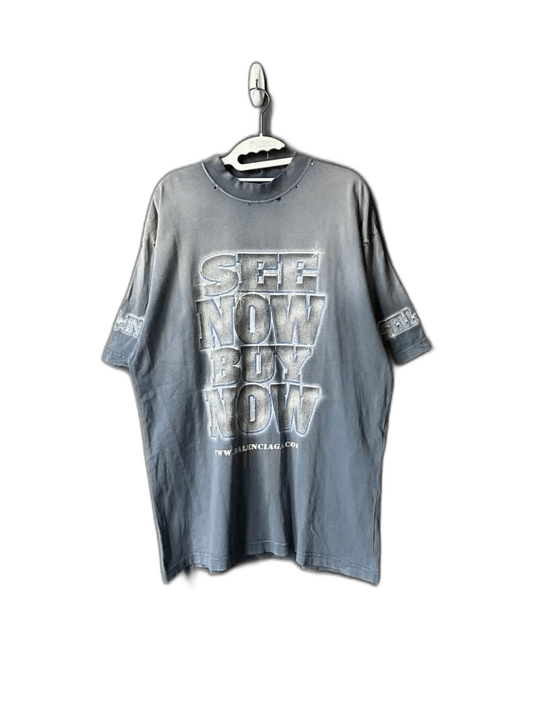 Balenciaga Balenciaga Distressed Diamond Short Sleeve Shirt Size US S / EU 44-46 / 1 - 1 Thumbnail