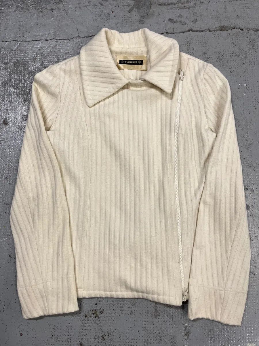 Vintage 2000s Plein Sud Ribbed Texture White Cream Jacket Size US S / EU 44-46 / 1 - 4 Thumbnail