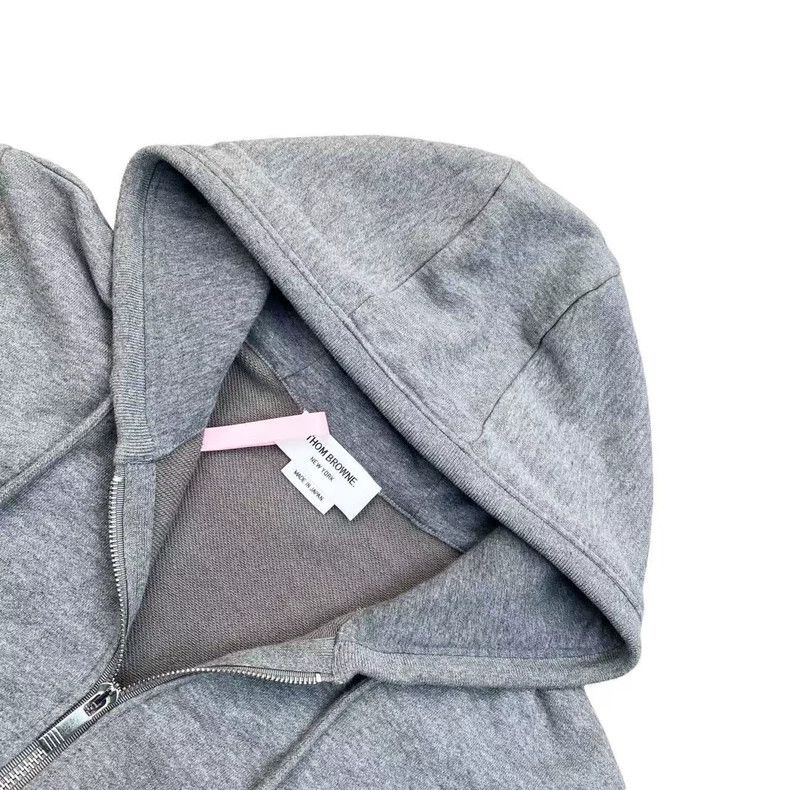 Thom Browne Thom Browne Gray zip hoodie Size US L / EU 52-54 / 3 - 3 Thumbnail