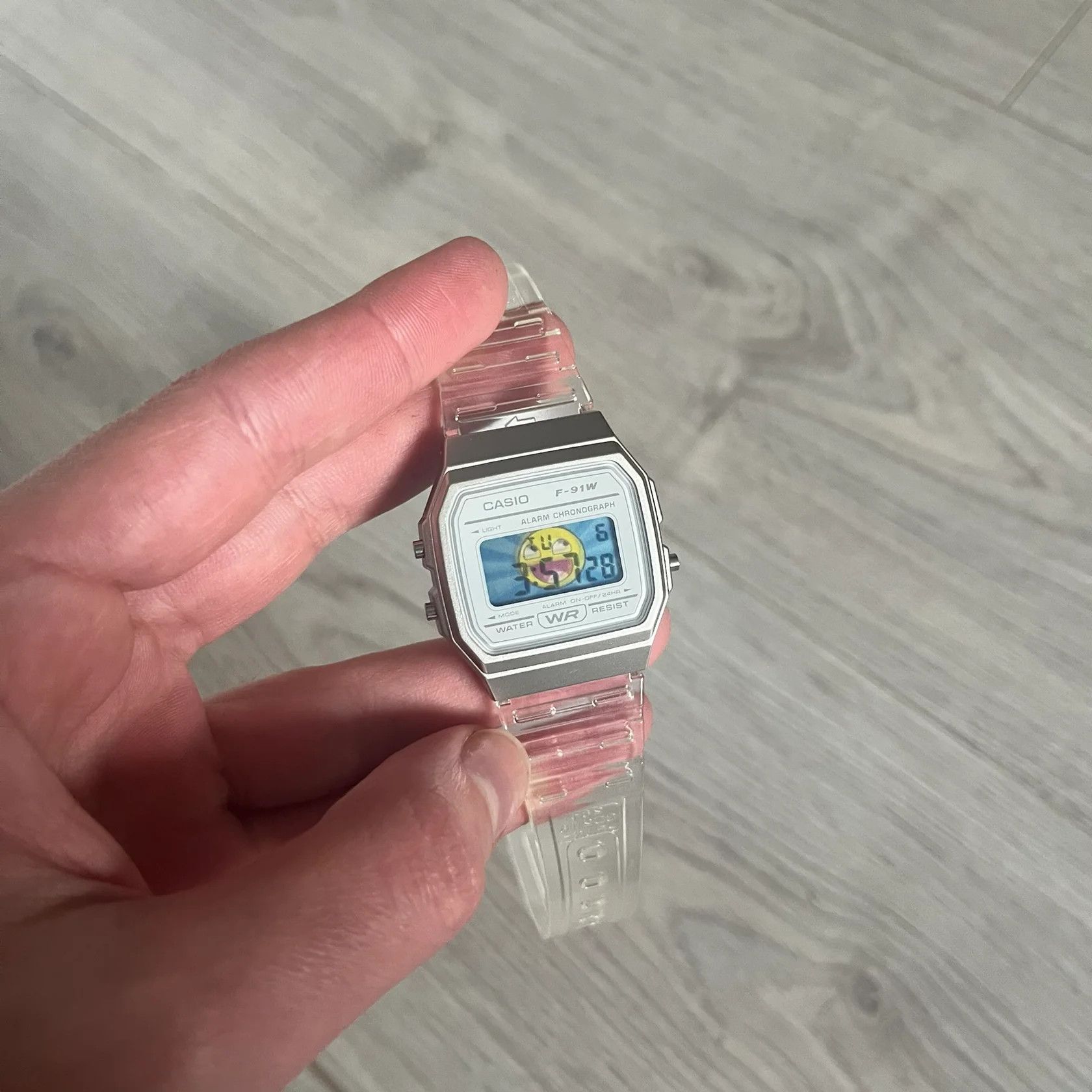 Casio Casio F-91W "Awesome Face" Clear Digital Watch Size ONE SIZE - 5 Thumbnail