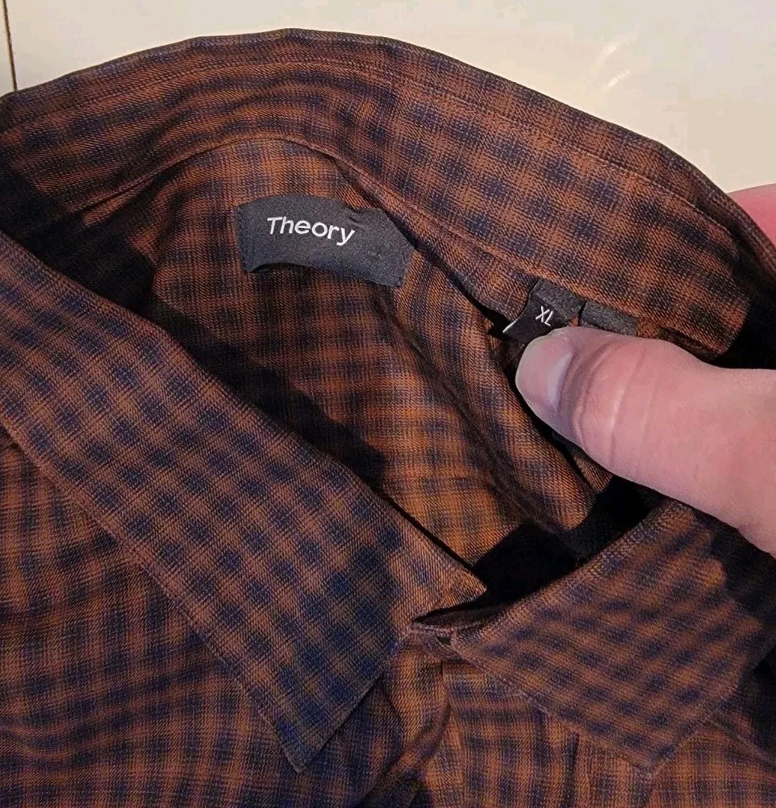 Theory Theory Shirt Men's Irving Dk Pimento Button Up plaid Size XL Size US XL / EU 56 / 4 - 2 Thumbnail