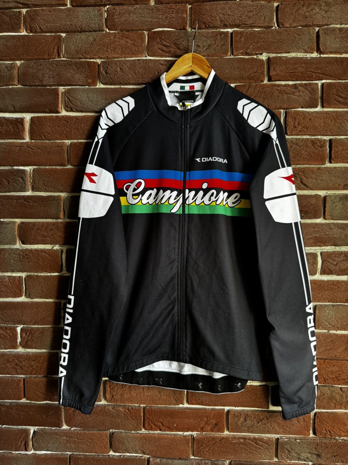 Vintage Vintage Diadora Campione Black Cycling Jersey Longsleeve Size US L / EU 52-54 / 3 - 1 Thumbnail