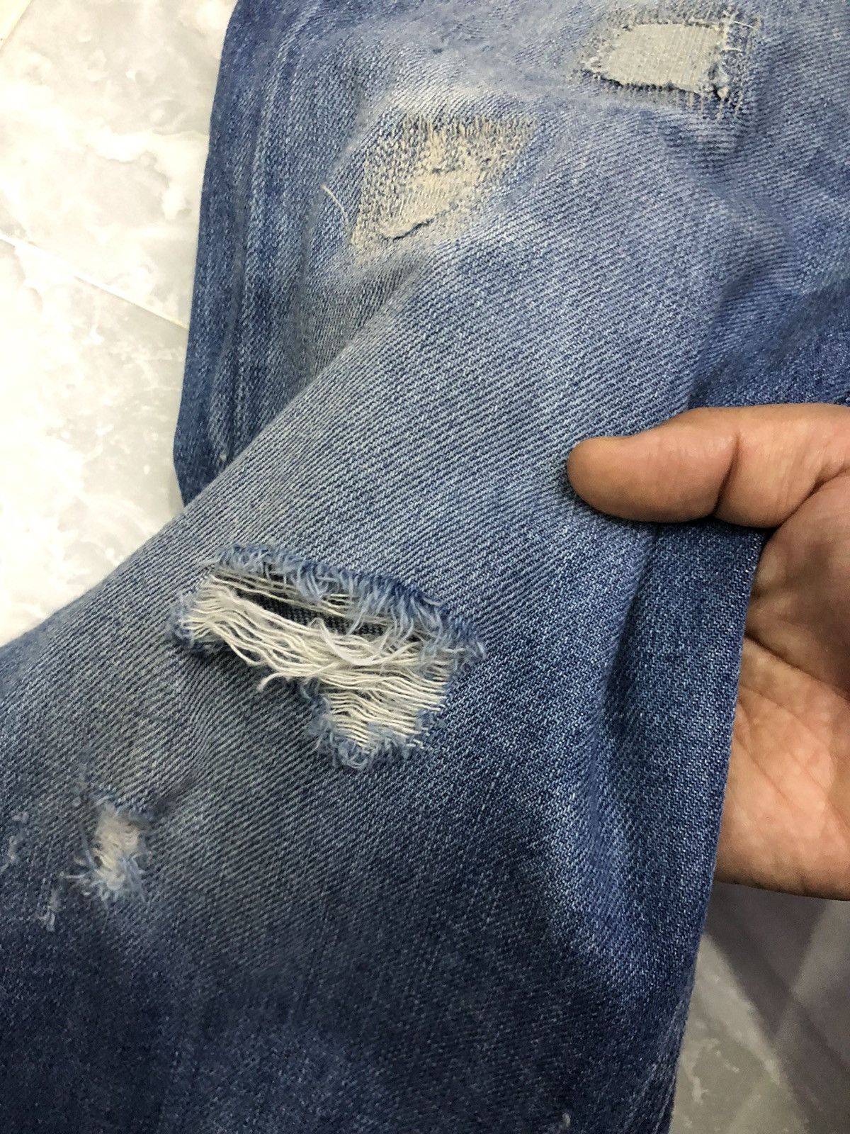 H&M H&M Boyfriend Distressed Boro Stitch Jeans Size US 35 - 5 Thumbnail
