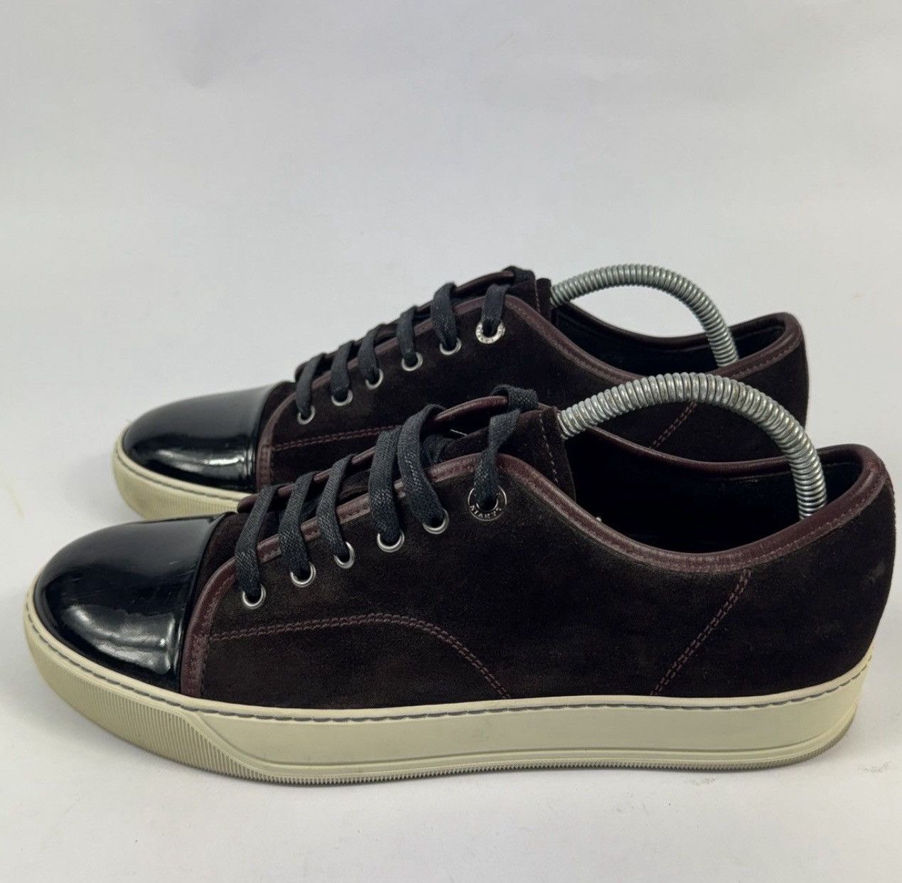 Lanvin BURGUBDY VELVET AND PATENT TOE SNEAKERS Size US 8 / EU 41 - 4 Thumbnail