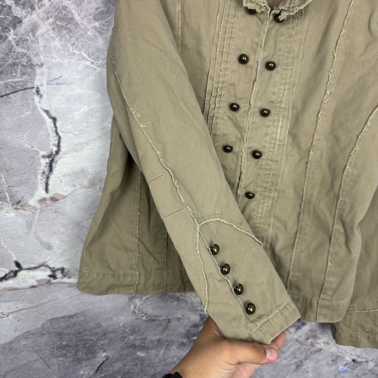 Vintage Vintage Hype Y2k 100% cotton Napoleon Blazer Jacket Size XL / US 12-14 / IT 48-50 - 6 Thumbnail