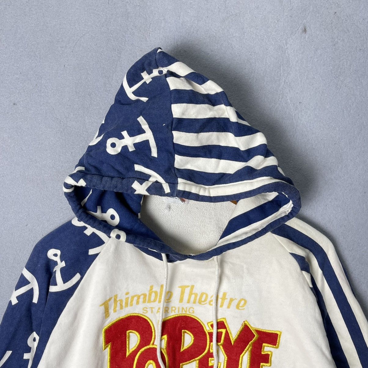 Vintage Vintage Popeye Nautical Patchwork Hoodie Size US M / EU 48-50 / 2 - 2 Thumbnail