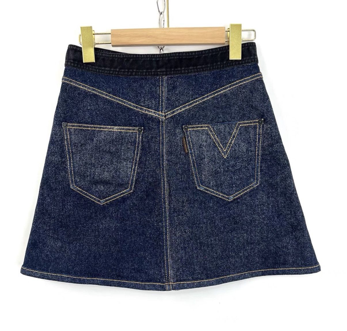 Louis Vuitton Louis Vuitton Zip-Up Denim A-Line Skirt K12 Size 25" / US 0 / IT 36 - 2 Thumbnail