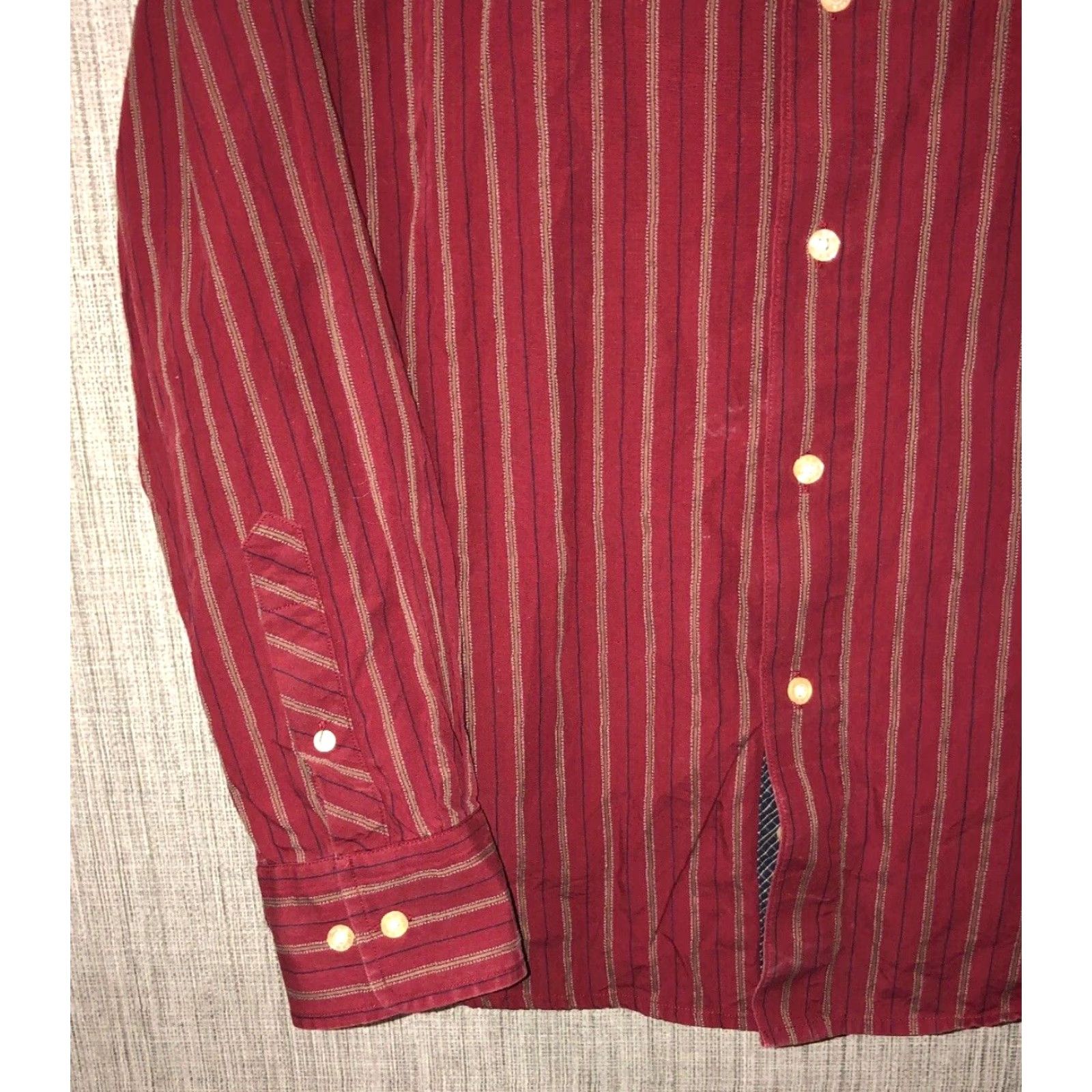 Vintage R & G Mens Red Stripe Cotton Button-Up Shirt Long Sleeve XL Casual Department Men Size US XL / EU 56 / 4 - 5 Thumbnail