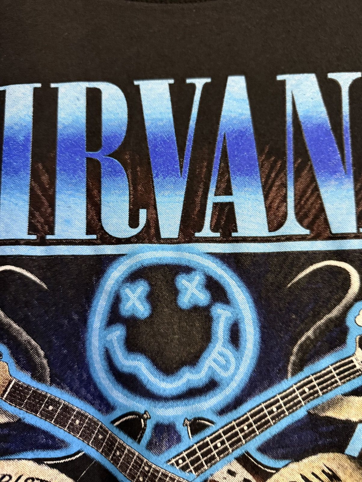Band Tees × Vintage Vintage Nirvana Smiley Kurt Cobain By Broadway Faded Tee Size US XL / EU 56 / 4 - 4 Thumbnail