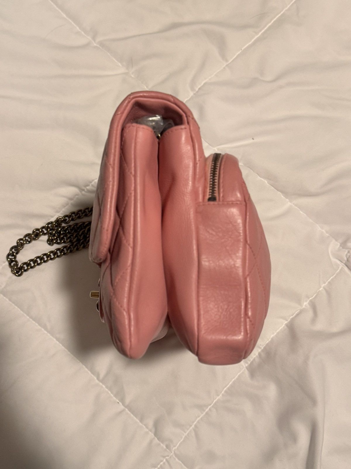 Chanel Chanel Pink Calfskin Leather Zipped Back Pocket Flap Bag Size ONE SIZE - 4 Thumbnail