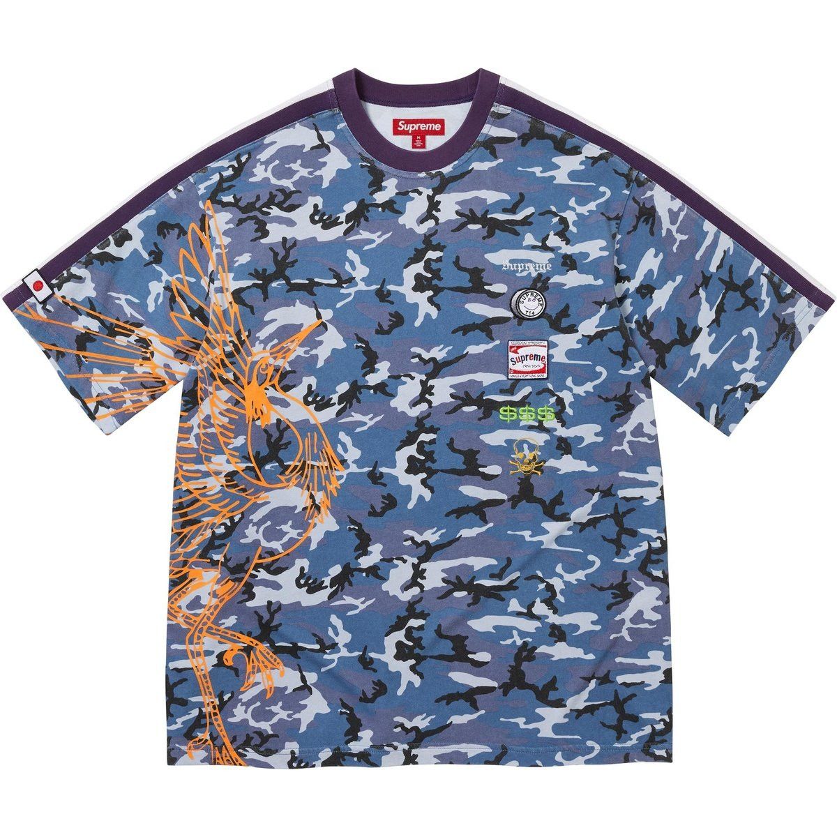 Supreme Supreme Crane S/S Top Blue Camo Size US XXL / EU 58 / 5 - 2 Thumbnail