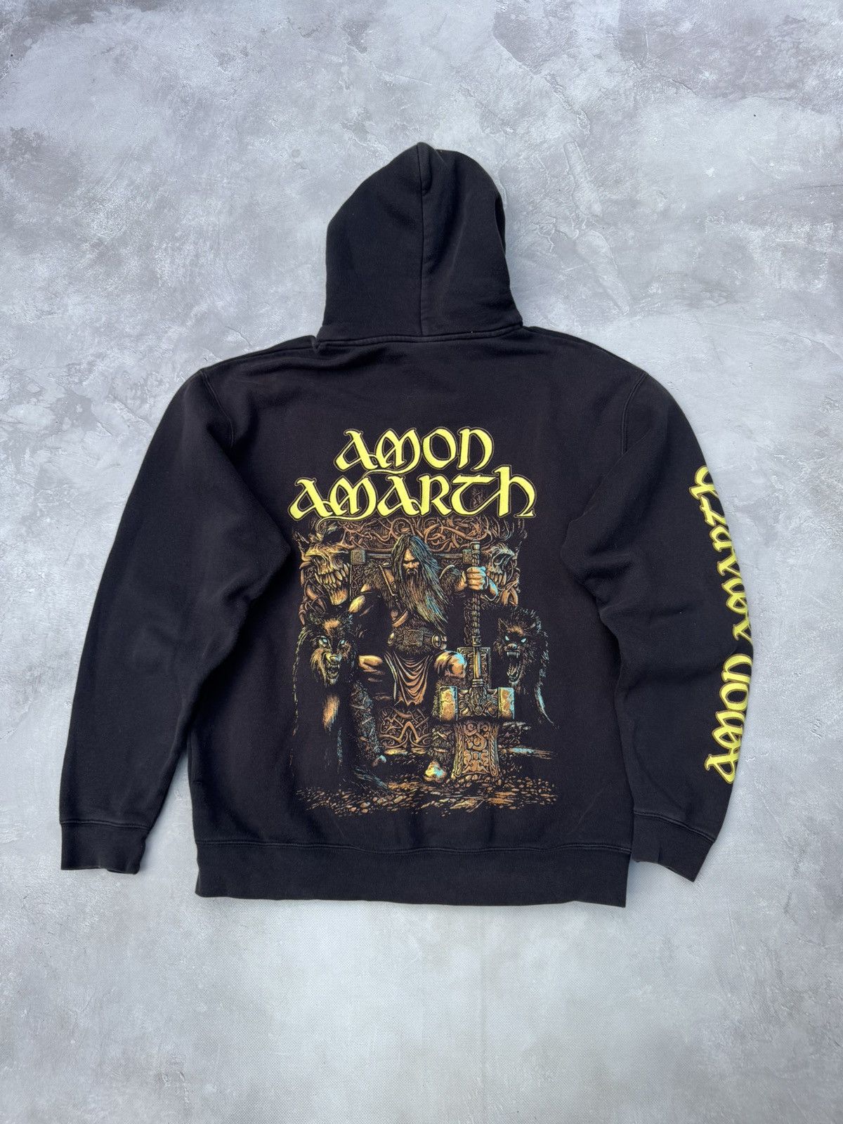 Band Tees Vintage Amon Amarth Fade Baggy Zip Hoodie Size US L / EU 52-54 / 3 - 8 Thumbnail
