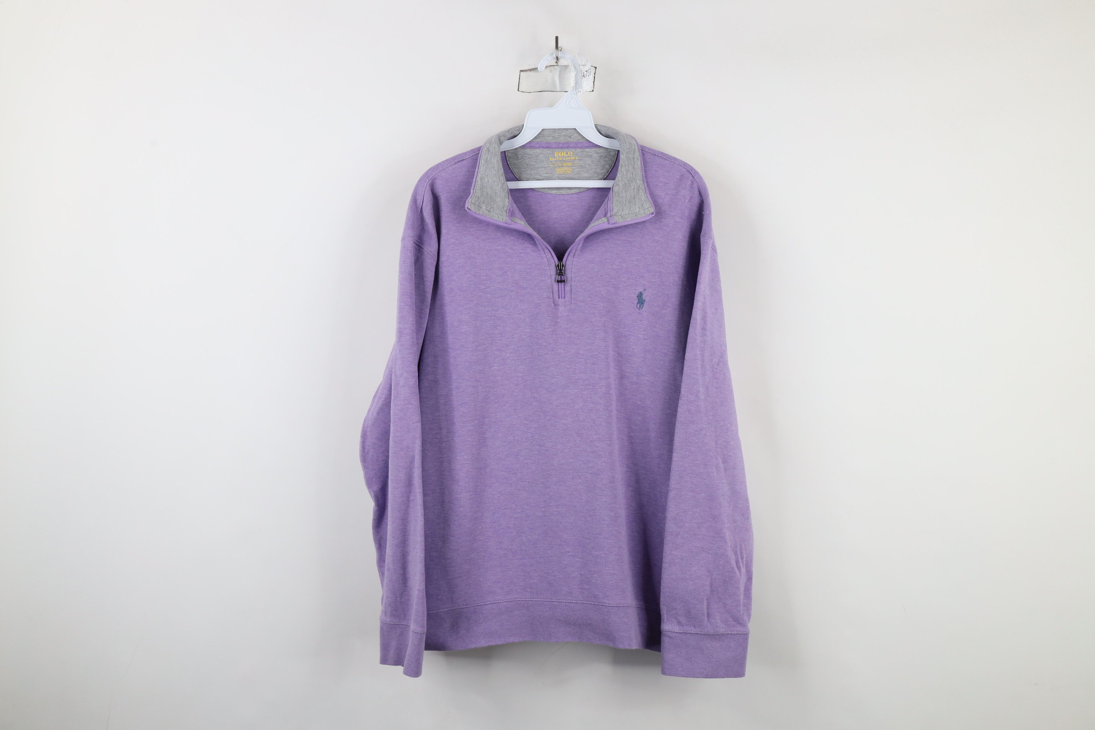 Polo Ralph Lauren Ralph Lauren Cotton Knit Half Zip Pullover Sweater Purple Size US L / EU 52-54 / 3 - 1 Thumbnail