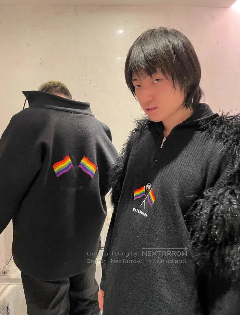 Balenciaga Balenciaga Colorful Flag Knit Sweater Size US S / EU 44-46 / 1 - 1 Thumbnail