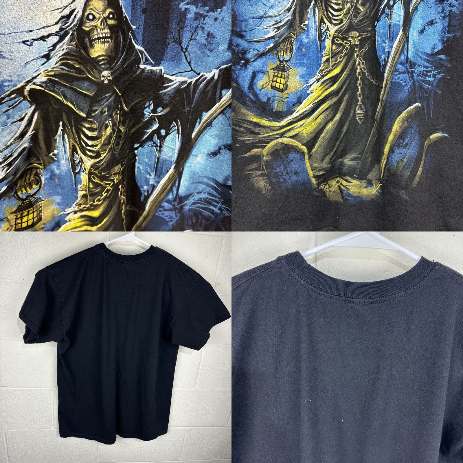 Vintage VINTAGE Grim Reaper T Shirt Black XL Y2K Gothic Metal Horror Skull Graphic All Style 90s Mens Size US XL / EU 56 / 4 - 8 Thumbnail