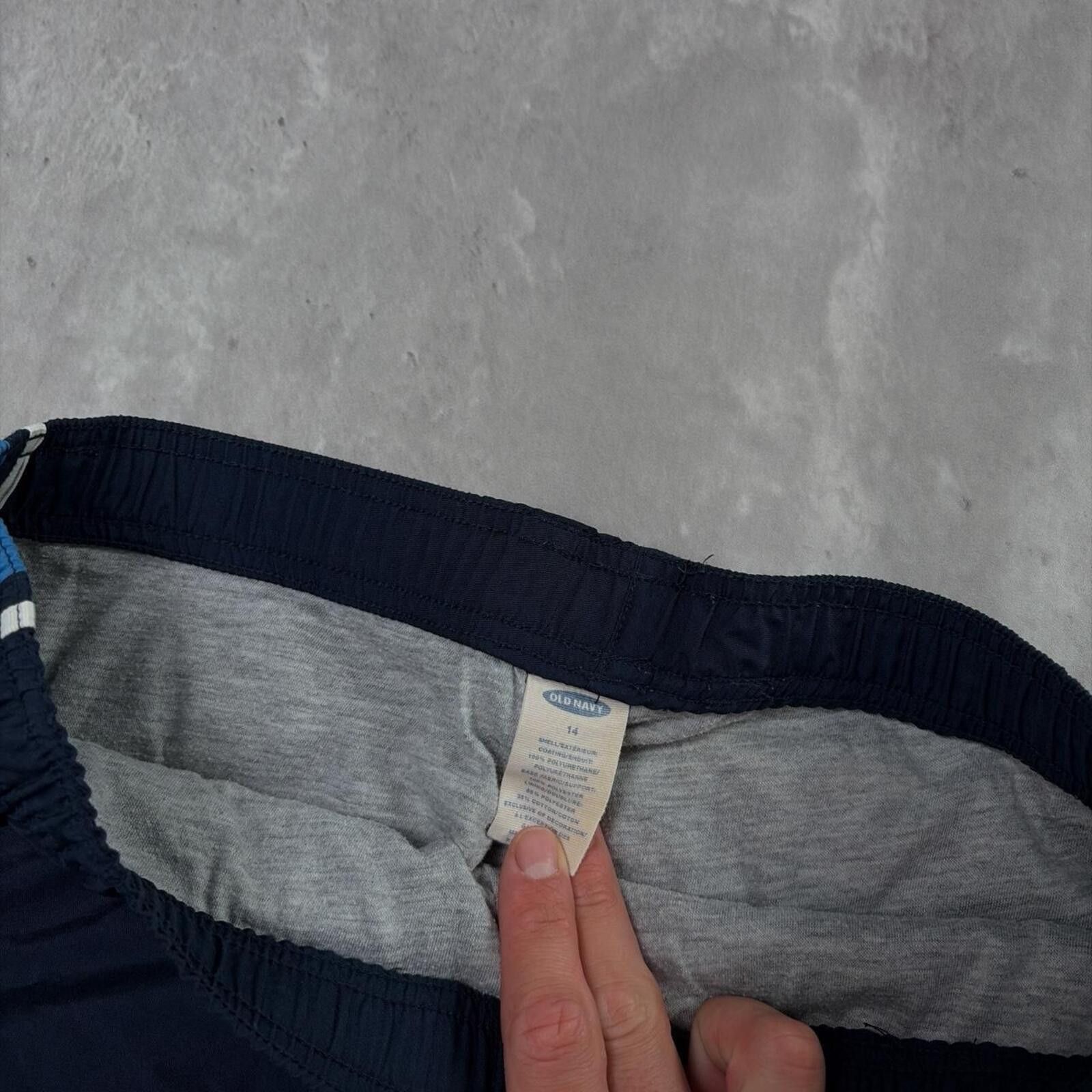 Old Navy Y2K Navy Old Navy Grunge Striped Distressed Baggy Trackpants Size 32" / US 10 / IT 46 - 5 Thumbnail