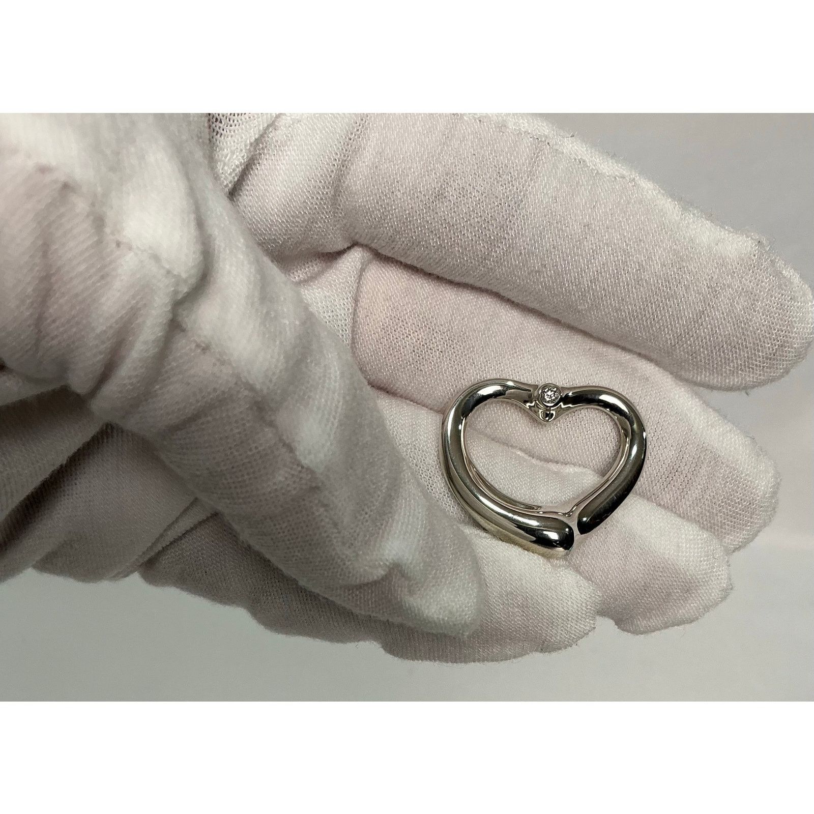Tiffany & Co. Tiffany & Co diamond open heart pendant silver Elsa Peretti Size ONE SIZE - 7 Thumbnail
