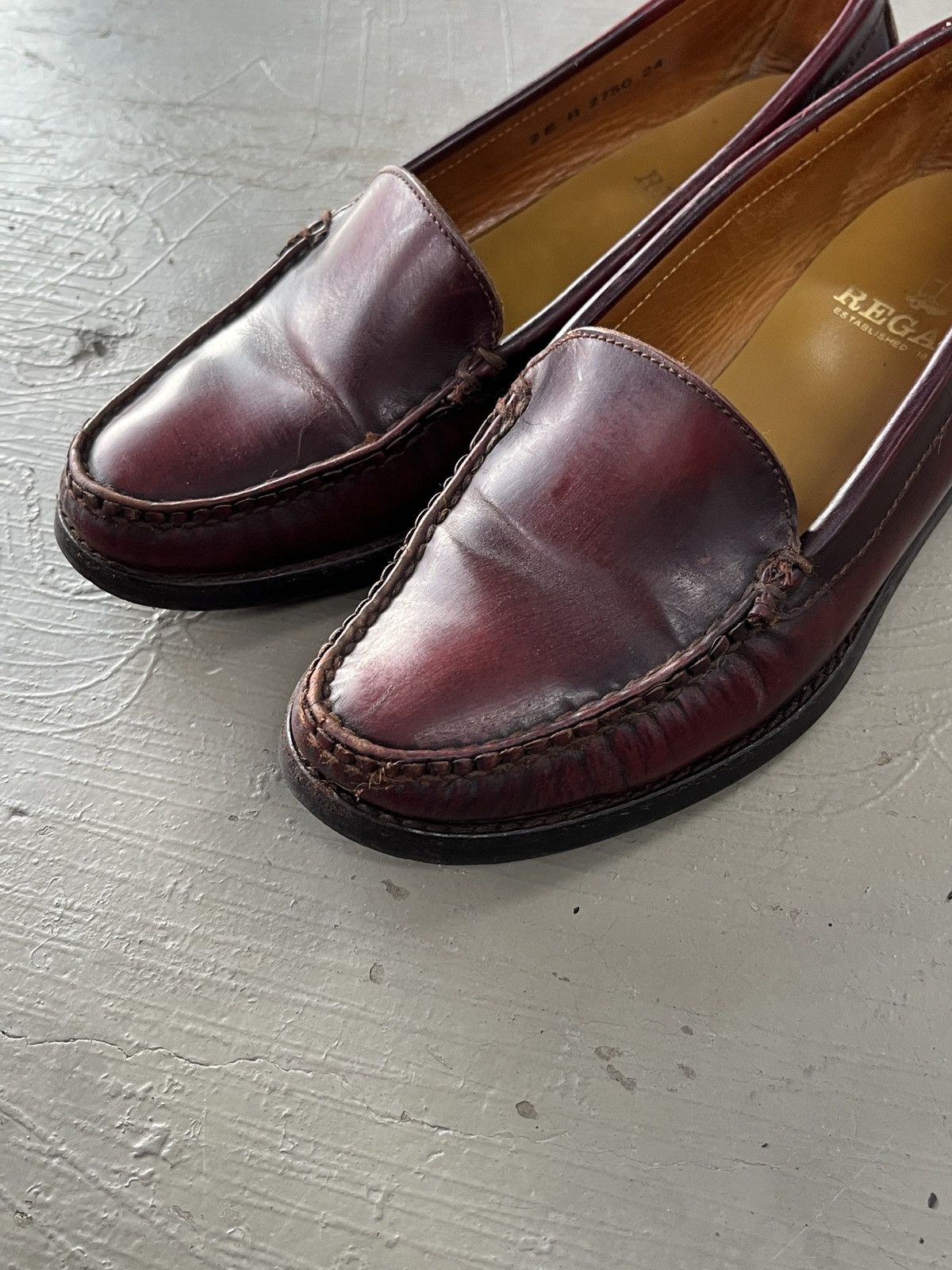 REGAL Regal The Row Style Wine Burgundy Penny Loafers Size US 6.5 / EU 39-40 - 12 Thumbnail