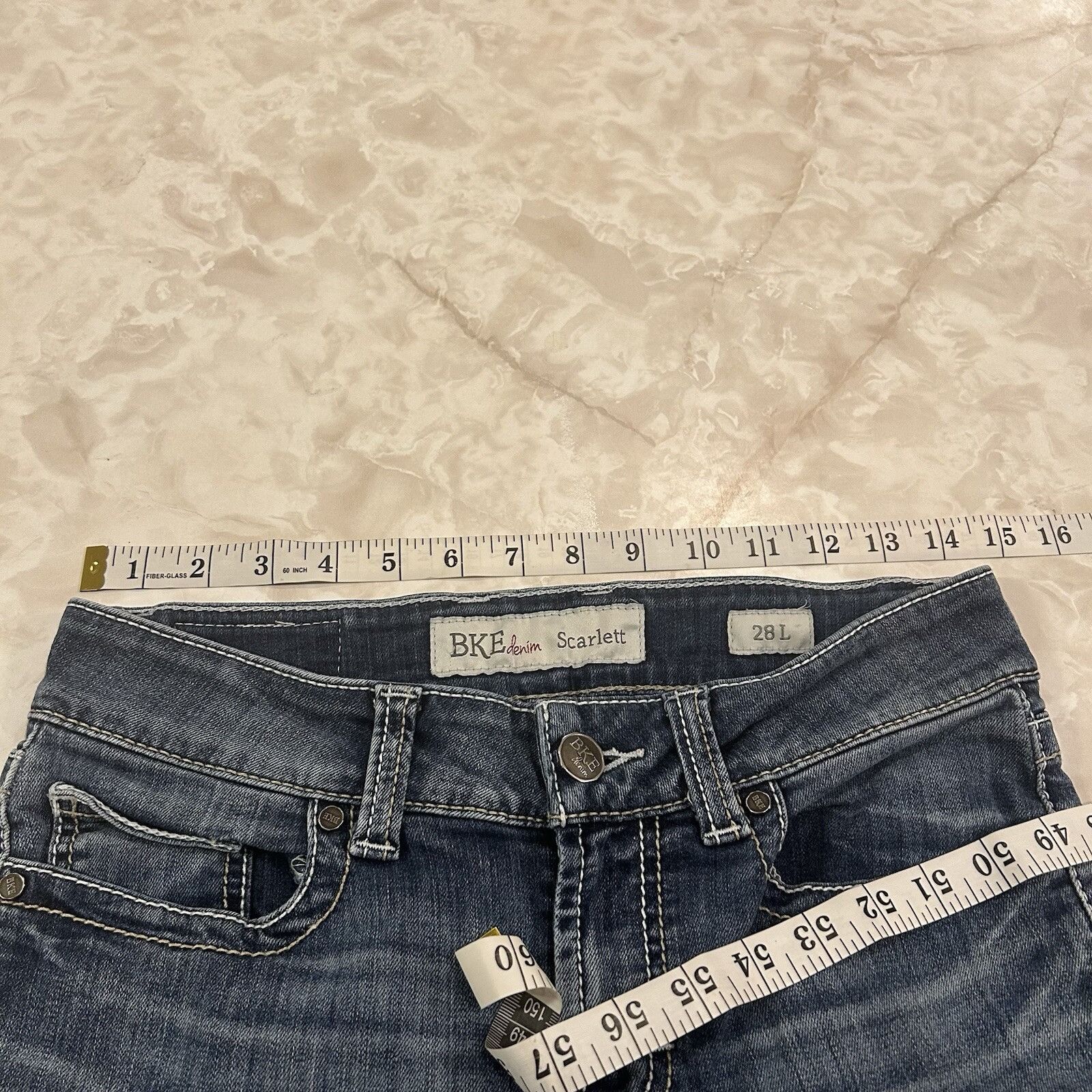 Vintage BKE Jeans Womens 28 L Blue Scarlett Slim Boot Stretch Low Ri Size 28" / US 6 / IT 42 - 4 Thumbnail