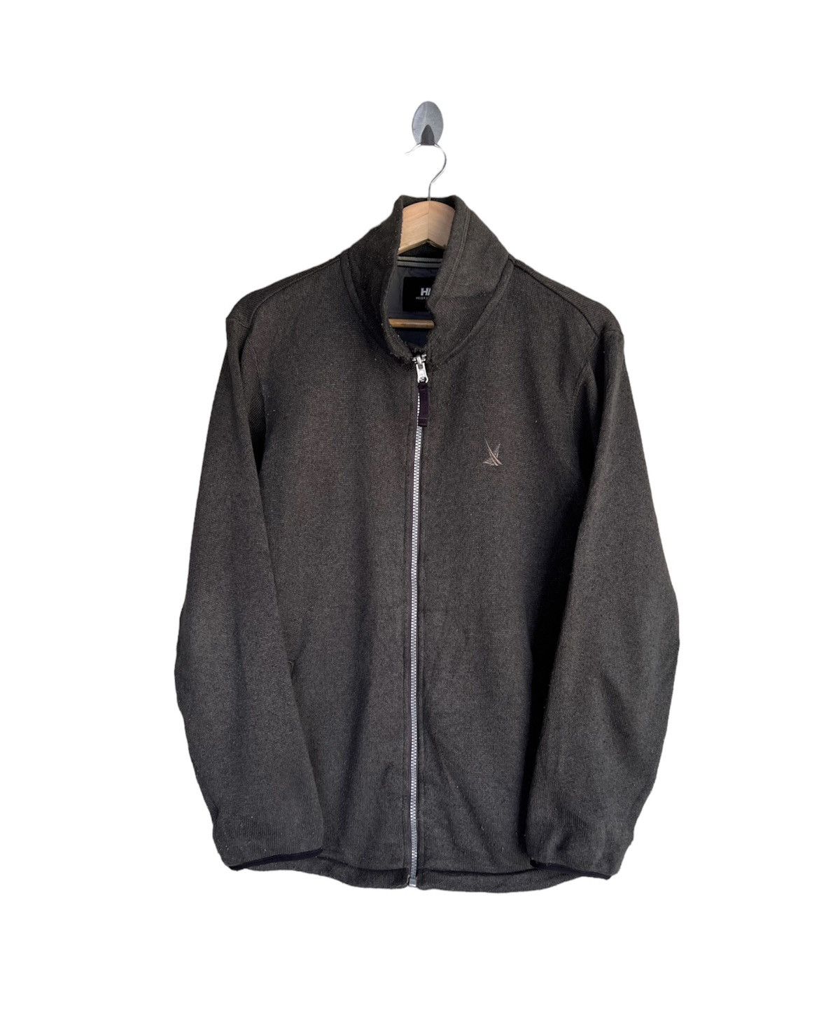 image of Vintage Helly Hansen Small Logo Zipper Jacket in Grey, Men's (Size Medium)