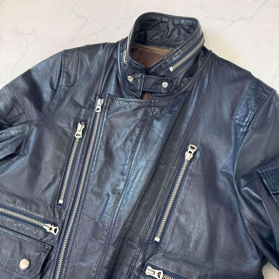 Undercover 07SS navy cow leather jacket 2 Size US M / EU 48-50 / 2 - 3 Thumbnail