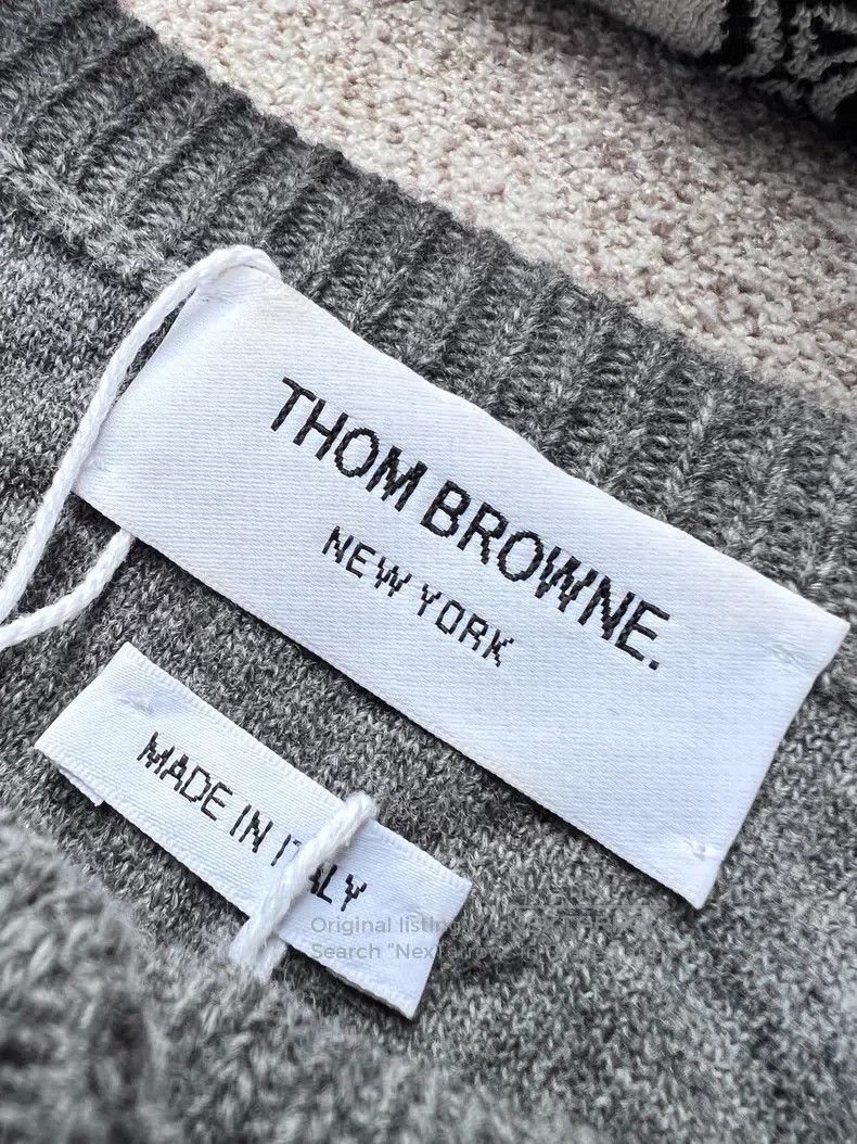 Thom Browne Thom Browne Gray Color Block V-Neck Stripe Single Breasted Size US XXS / EU 40 - 4 Thumbnail