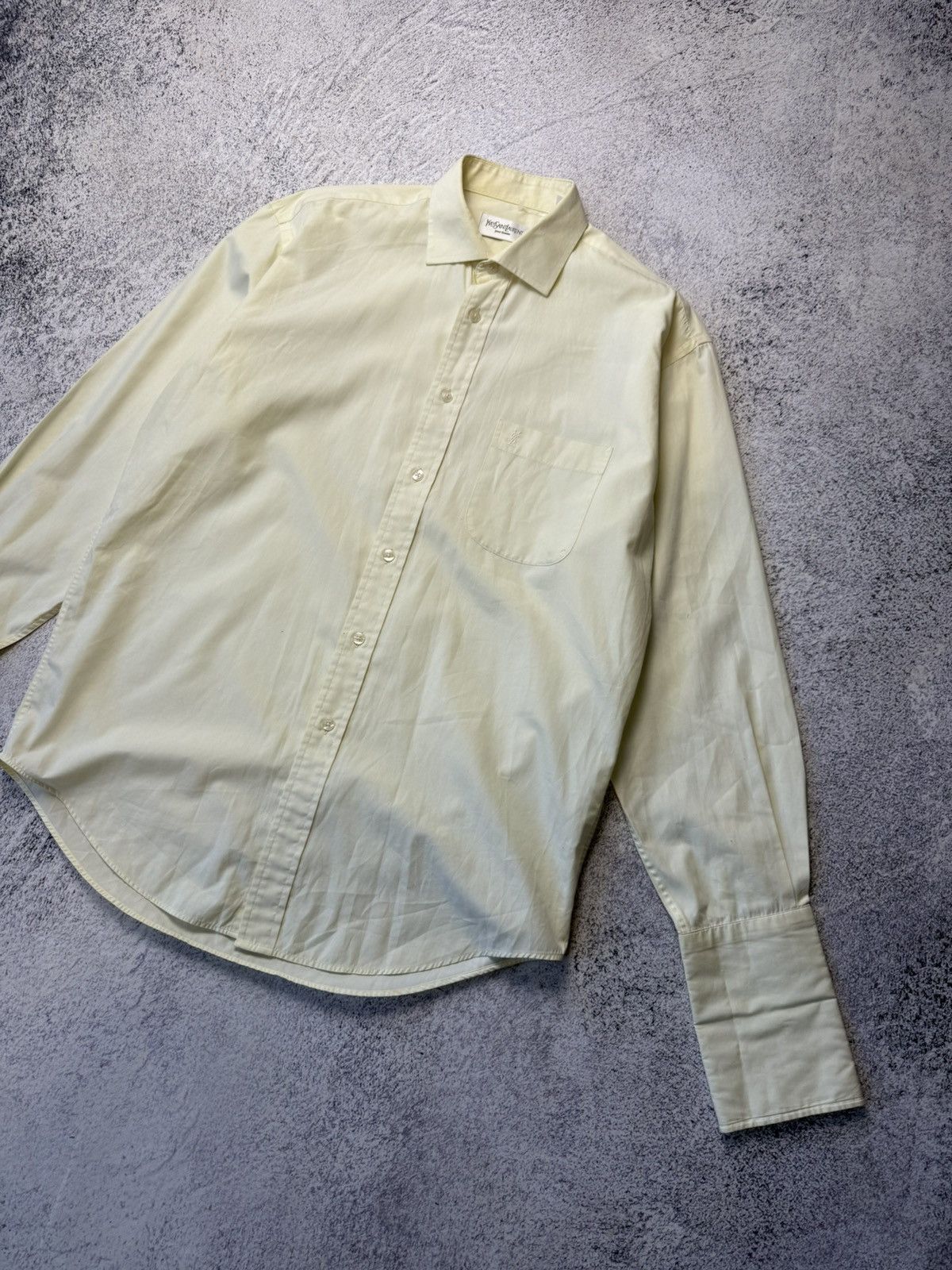 Vintage Yves Saint Laurent Classic Wedding Shirt with Cufflinks Size US L / EU 52-54 / 3 - 4 Thumbnail