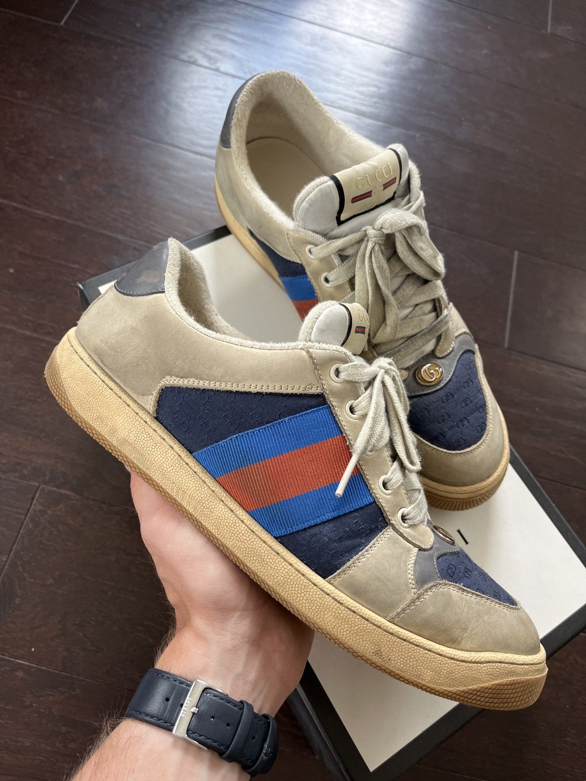Gucci Gucci distressed sneaker gg Size US 10 / EU 43 - 1 Thumbnail
