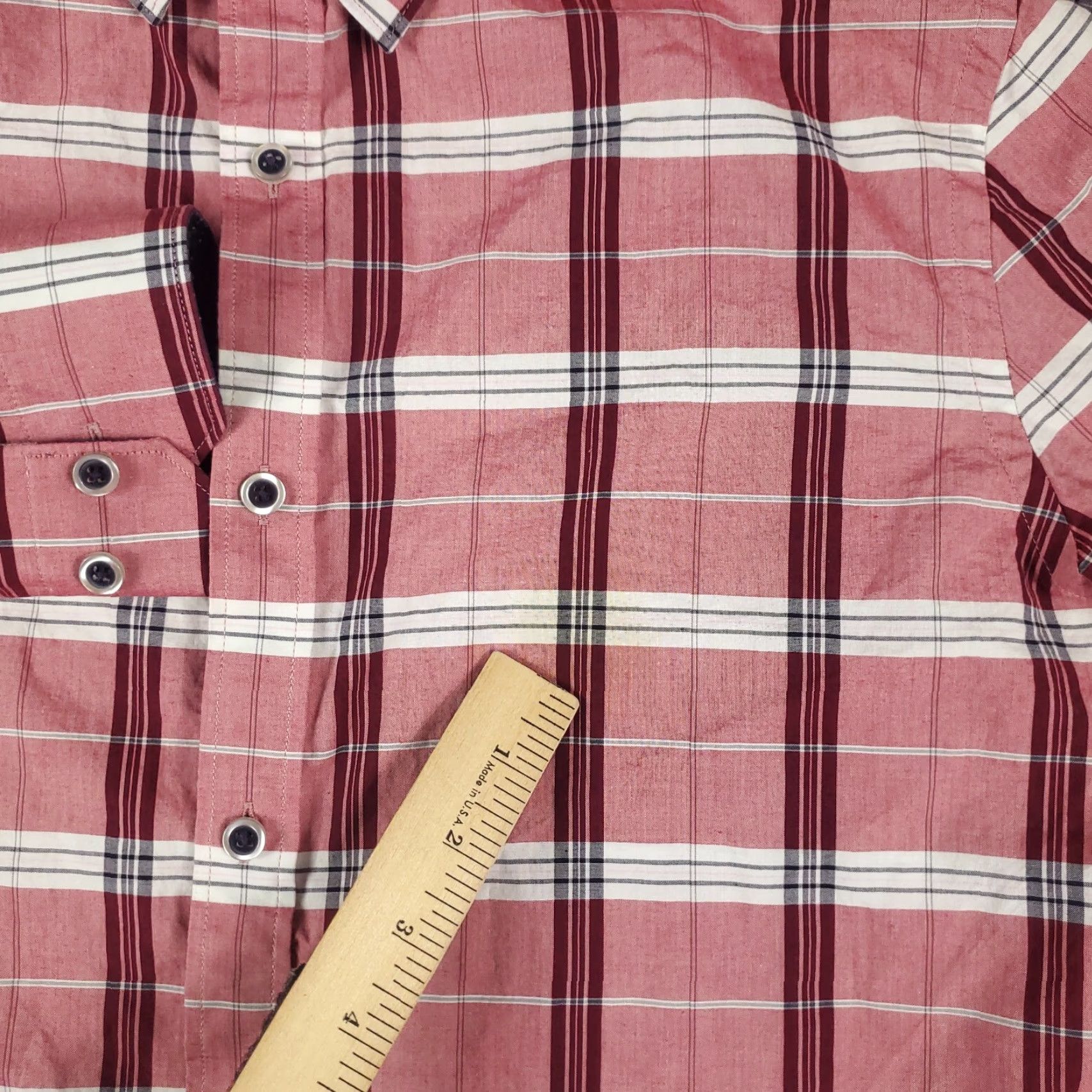 Express EXPRESS Men's Red Plaid Fitted Button-Up Shirt Medium Long Sleeve Classic Casual Size US M / EU 48-50 / 2 - 3 Thumbnail