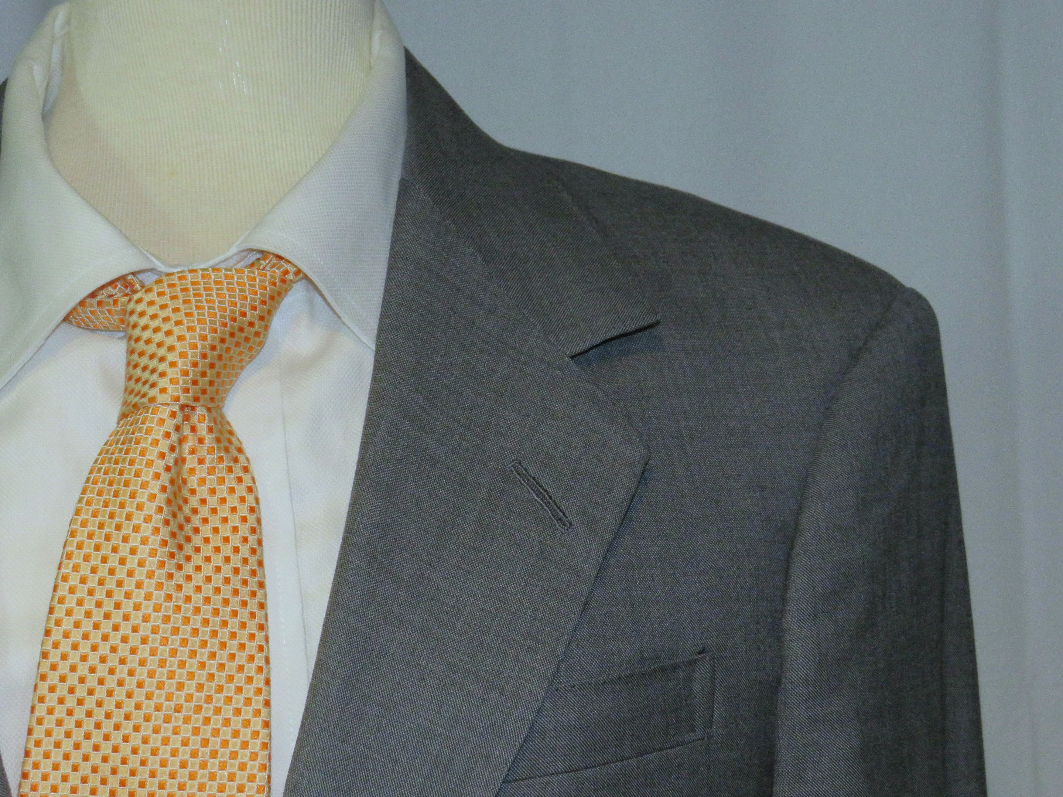 Huntsman × Savile Row Bespoke 2022 Solid Gray One Button Suit 34S Size 34S - 7 Thumbnail