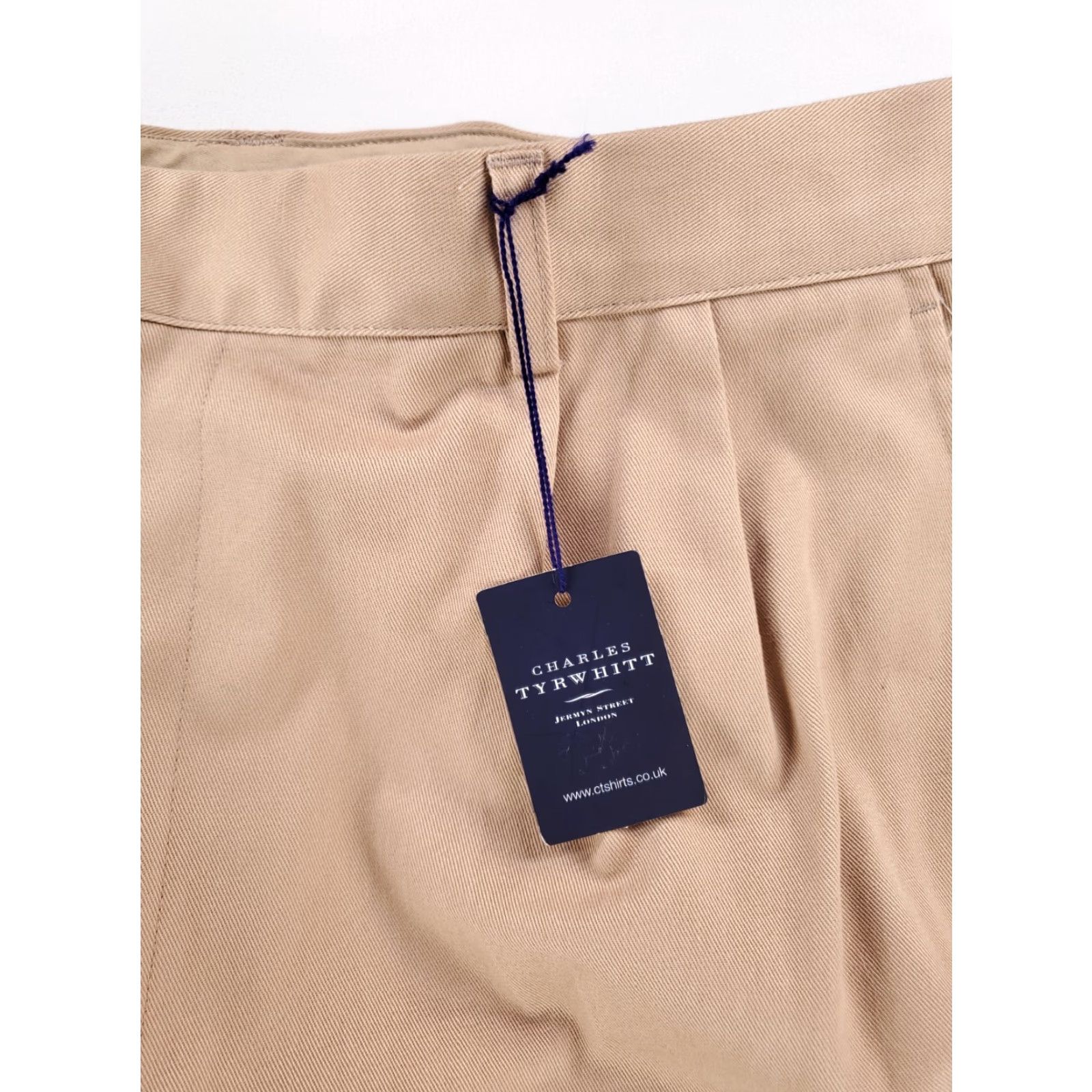 Charles Tyrwhitt Charles Tyrwhitt Khaki Pants Tan Brown Pleated Cuffed Mens 42 Inseam 31 Beige Khakis Regular 42 x 31 Mens Size US 42 / EU 58 - 2 Thumbnail