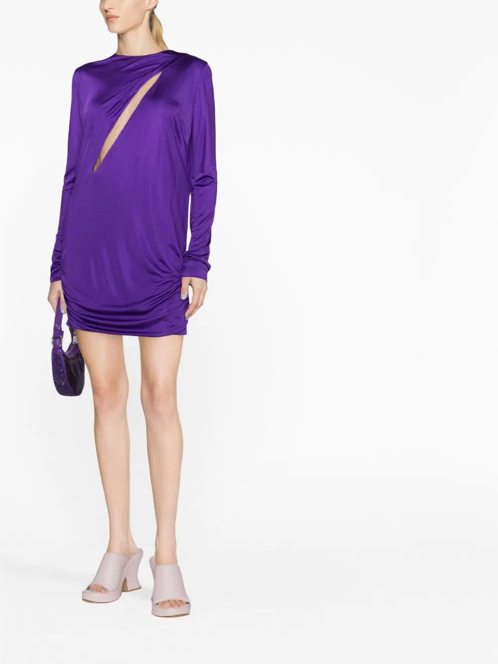 Versace o1y0226 Mini Dress in Purple Size M / US 6-8 / IT 42-44 - 3 Thumbnail