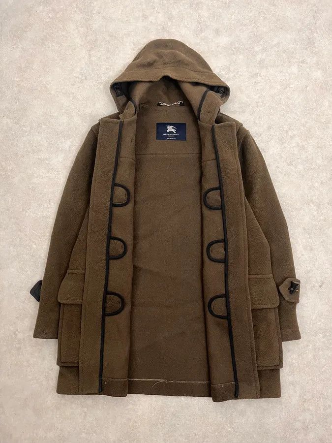 Burberry 2000s Burberry Khaki Hooded Wool Jacket Size US S / EU 44-46 / 1 - 8 Thumbnail