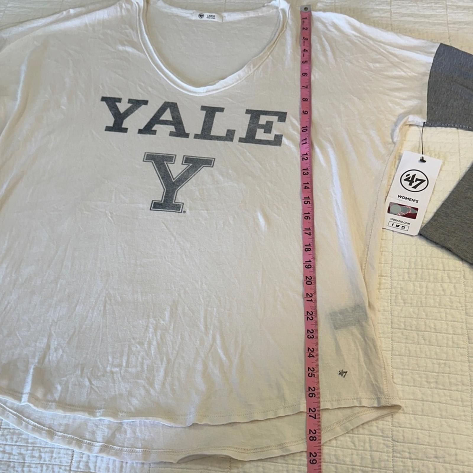 47 Yale Large Baseball Long Sleeve Shirt White Oversized NWT Size L / US 10 / IT 46 - 5 Thumbnail