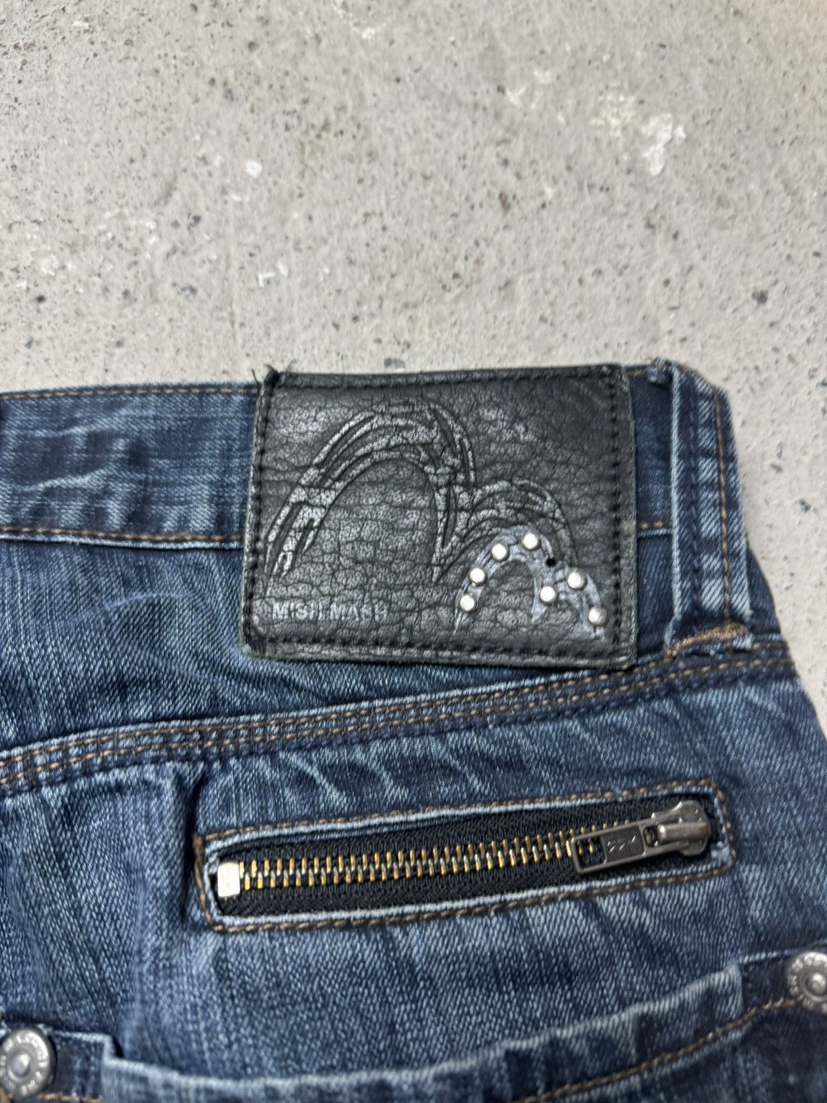 Japanese Brand × Vintage Vintage Y2K Mish Mash Denim Baggy Evis Style Pocket Pants Size US 34 / EU 50 - 11 Thumbnail