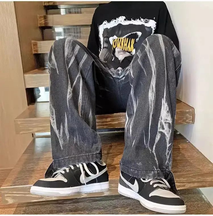 Japanese Brand Hip Hop Straight Drop Tie Dyed Jeans Size US 32 / EU 48 - 2 Thumbnail