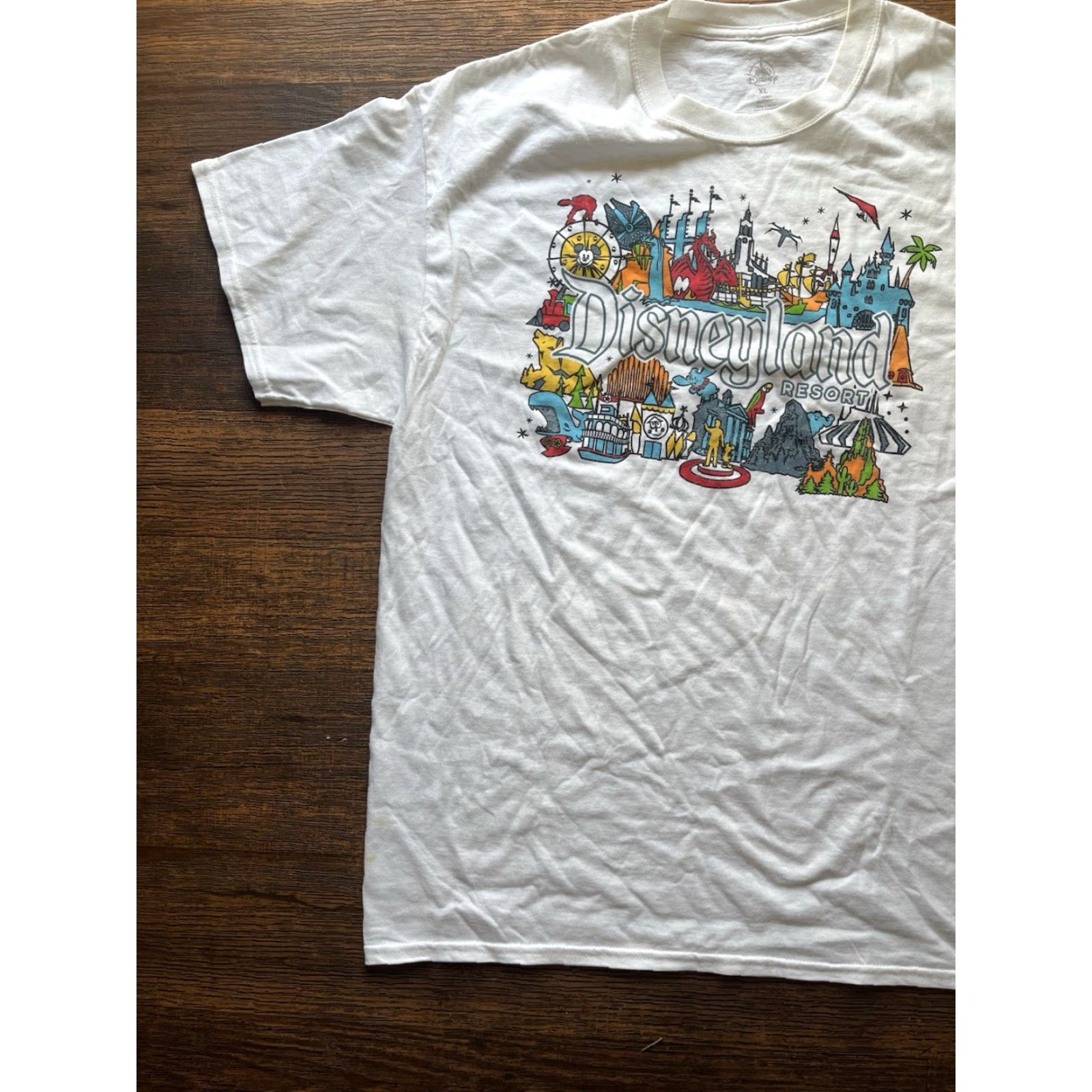 Disney Disney Disneyland T-Shirt White Spell-Out XL Resort Mickey Rides Tour Rides Vacay Mens Size US XL / EU 56 / 4 - 4 Thumbnail